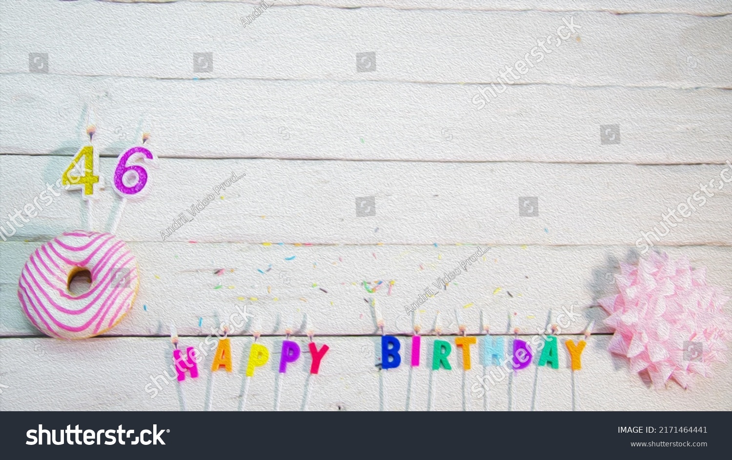 Happy Birthday Card Number 46 Pink Stock Illustration 2171464441 ...