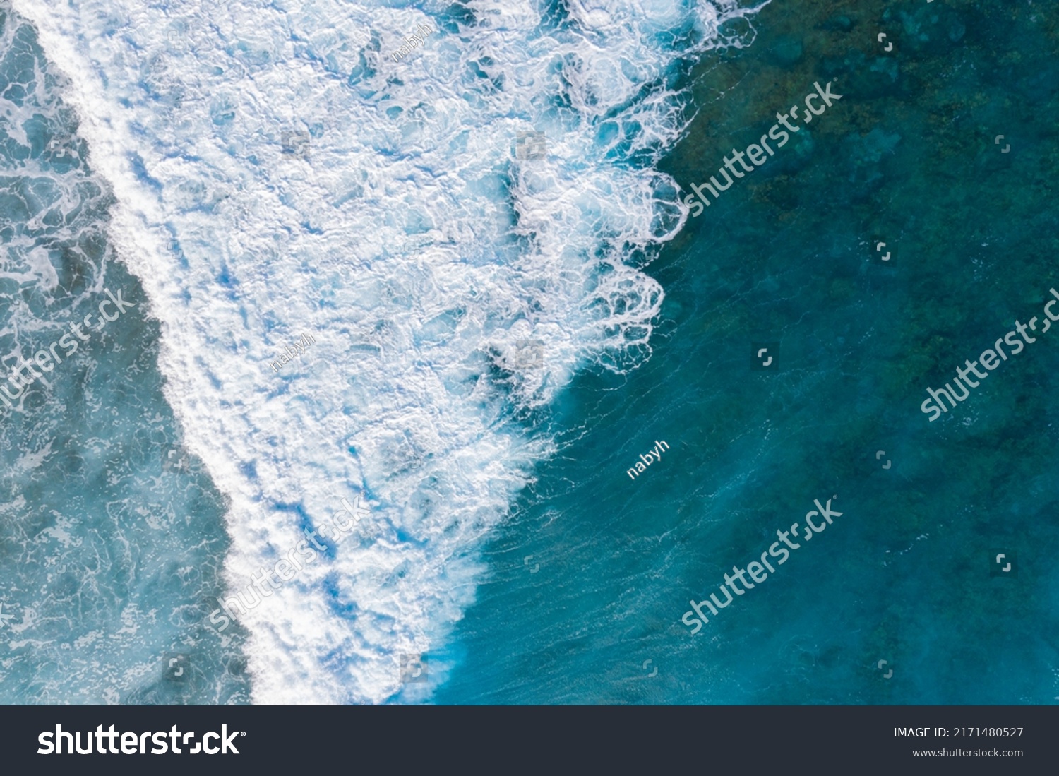 Aerial Top Down Drone View Ocean Stock Photo 2171480527 | Shutterstock