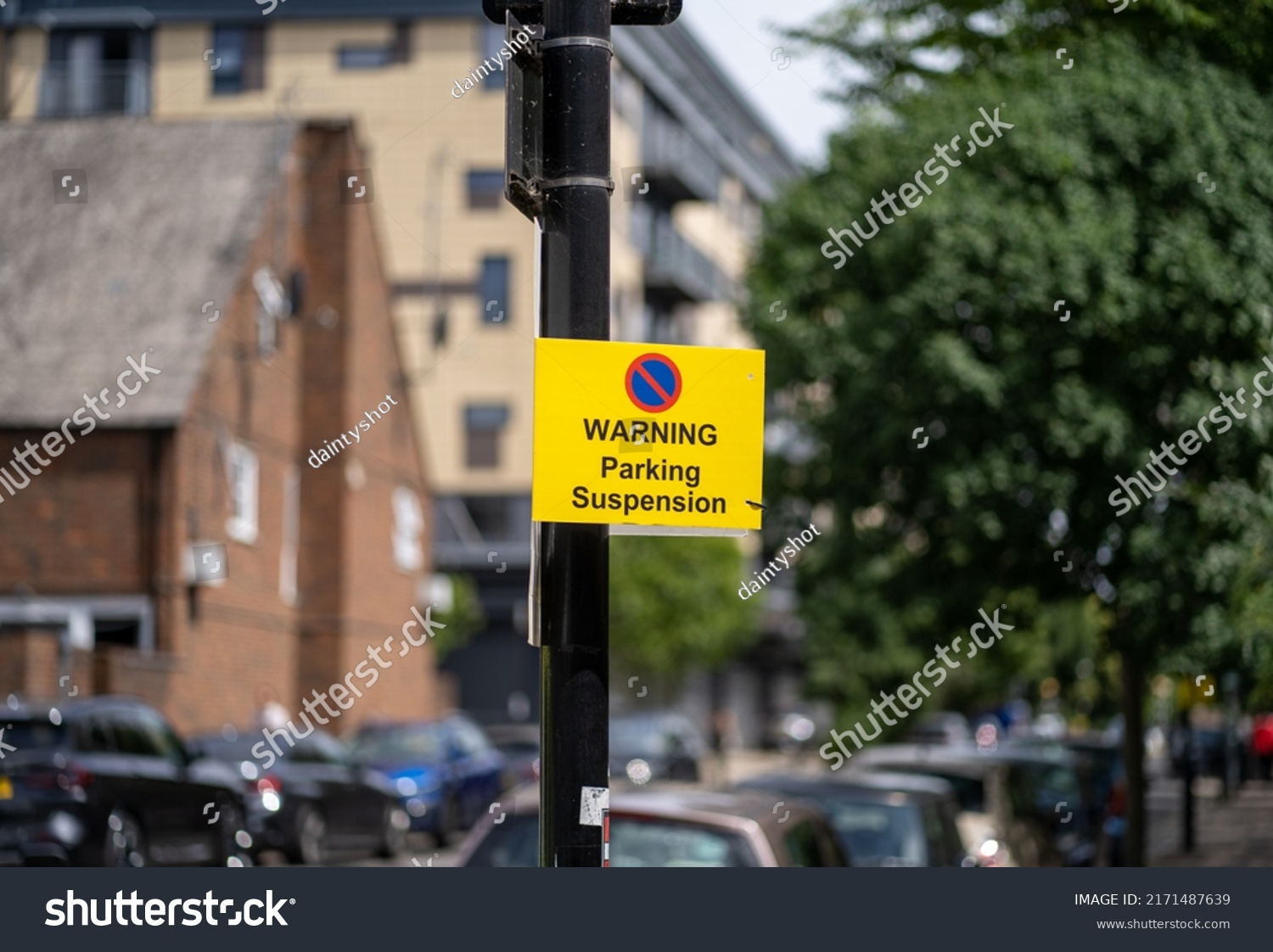 2022 6 25 2171487639 Shutterstock   Stock Photo London Uk June Parking Suspension Warning Sign On The Road 2171487639 