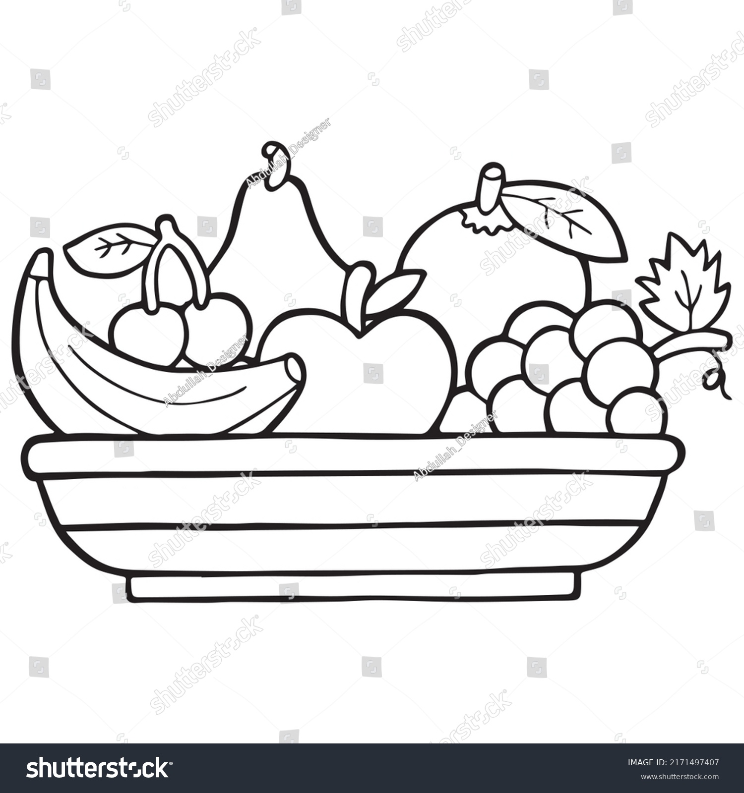 Fruit Bowl Clipart Black And White Hen