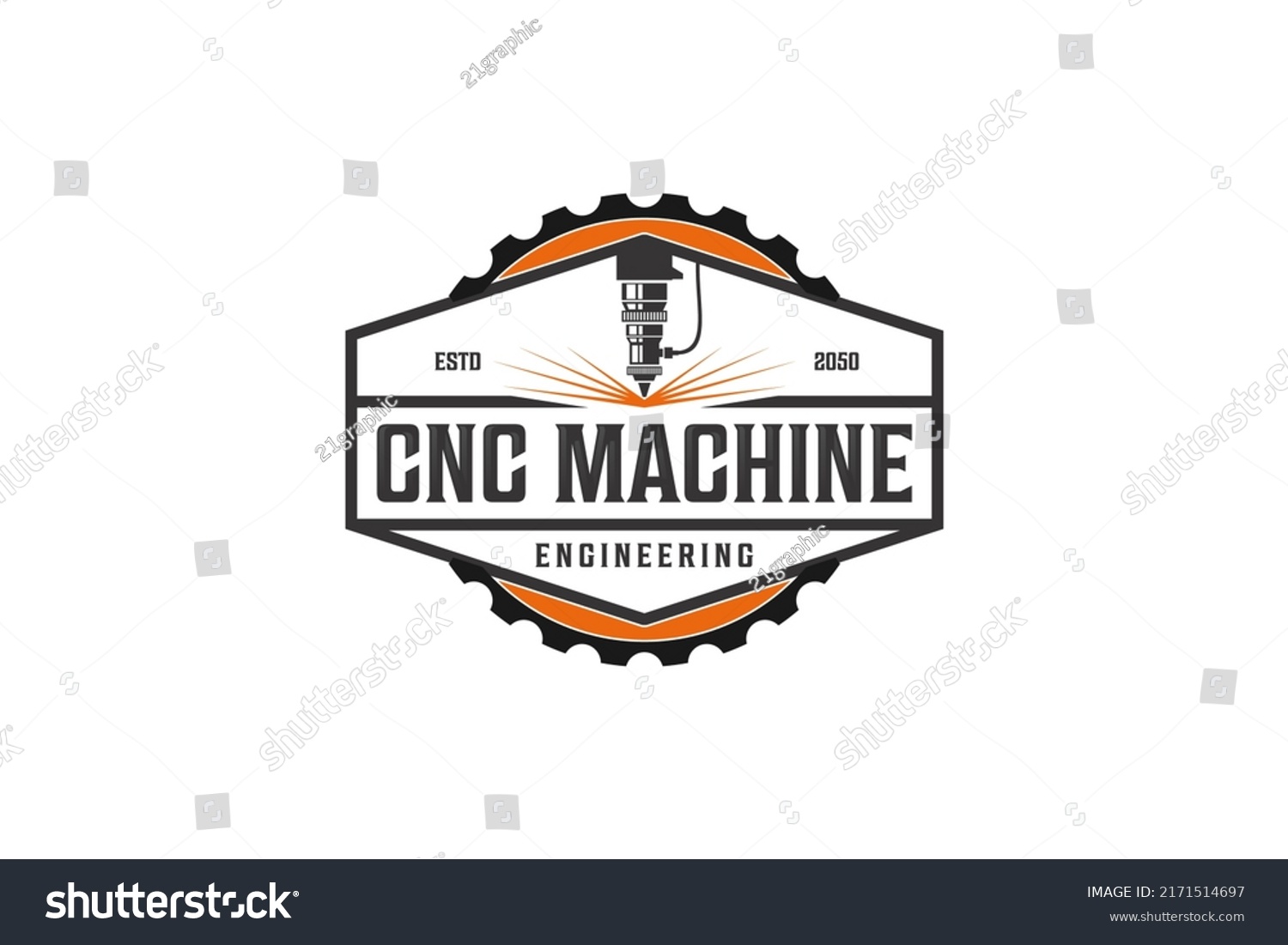 Cnc Lathe Machine Logo Computer Numerical Stock Vector (Royalty Free ...