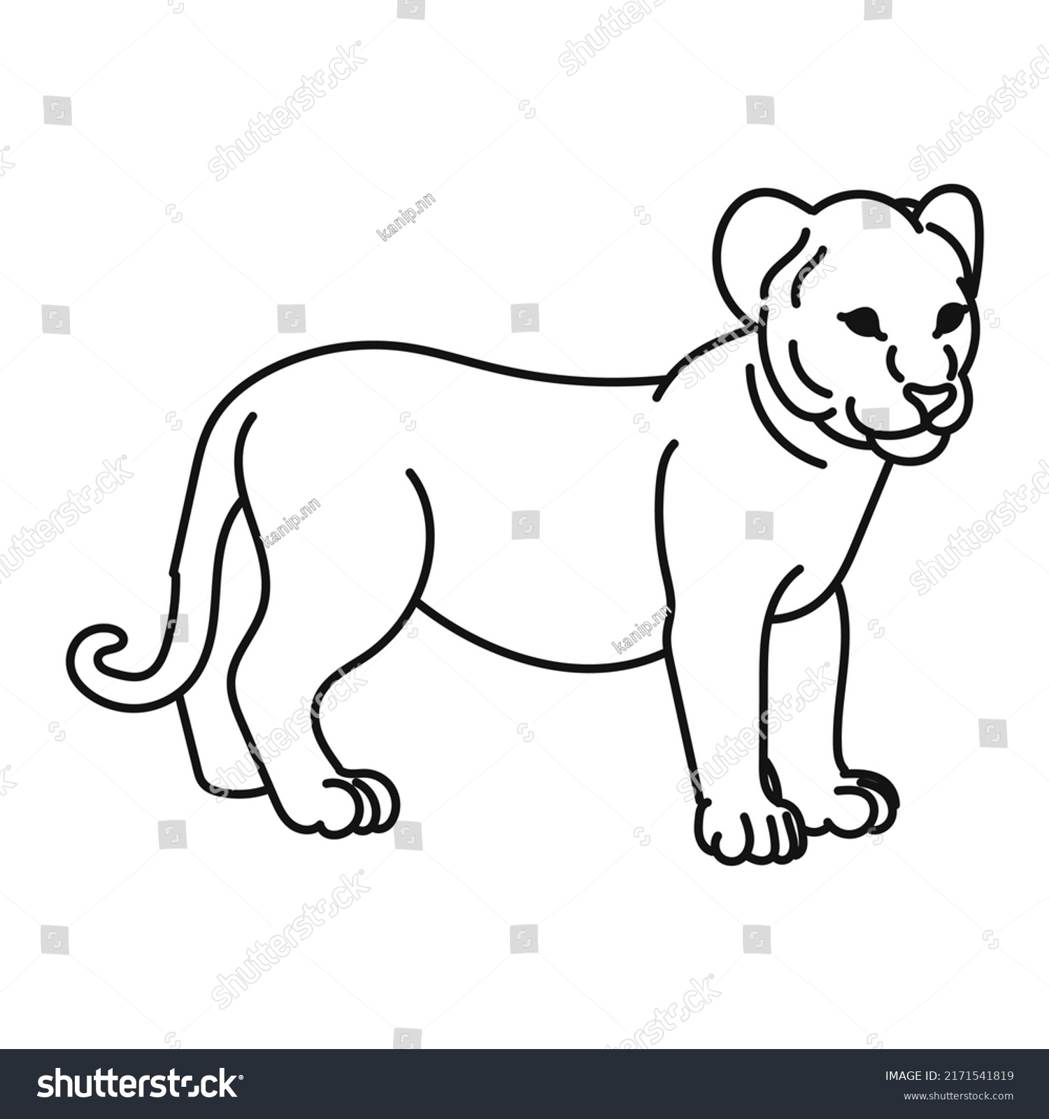 Illustration Cute Lion Cub Stock Vector (Royalty Free) 2171541819 ...