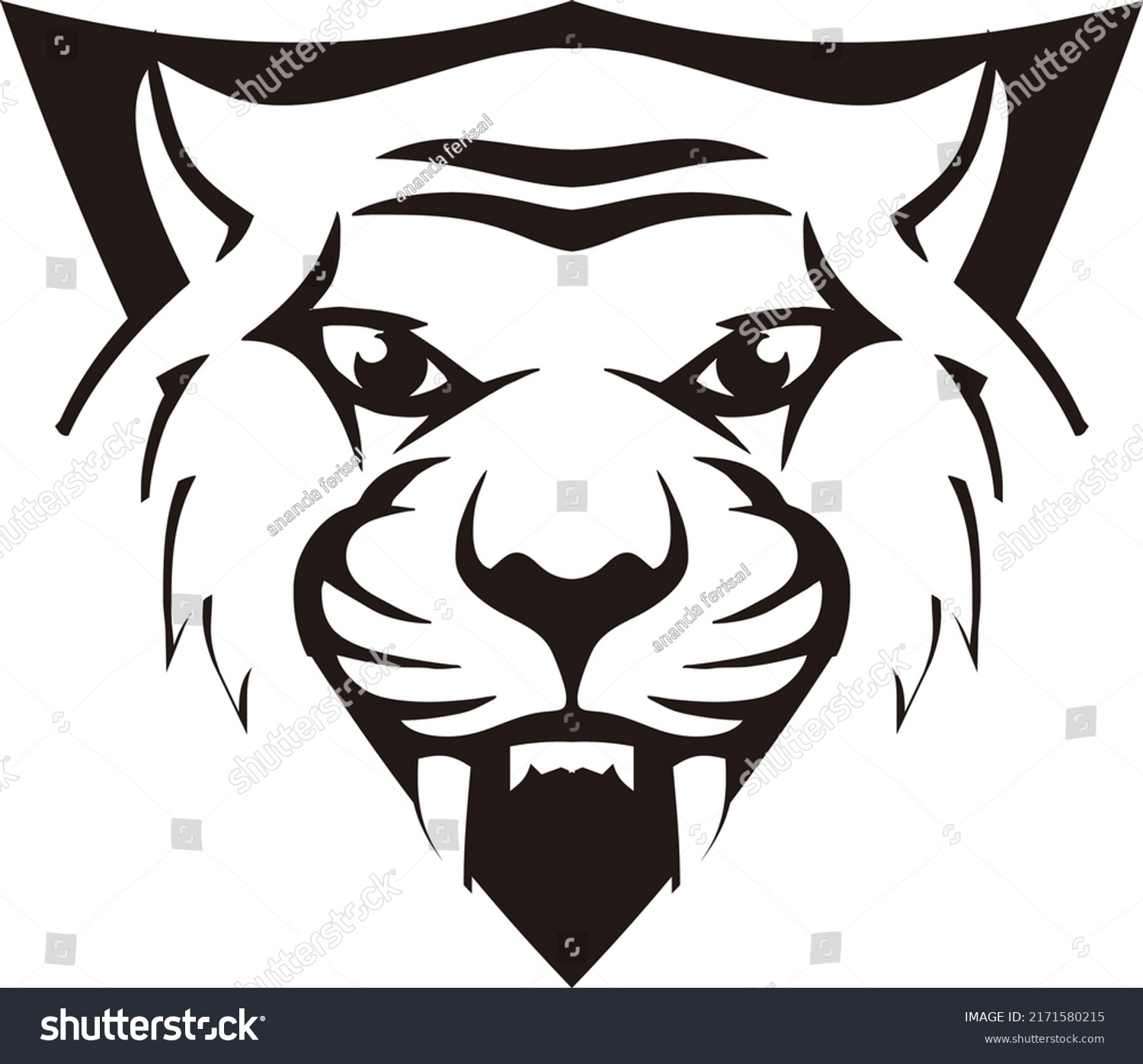 Tiger Face Silhouette Black White Logo Stock Vector (Royalty Free ...