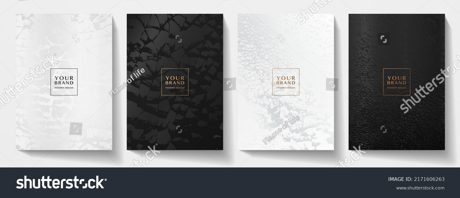 Modern Cover Design Set Luxury Black Stock Vector (Royalty Free ...