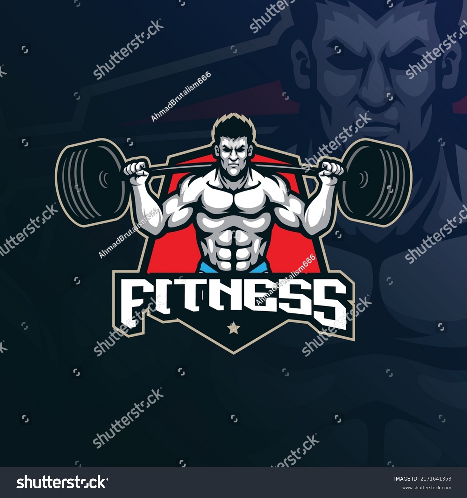 Fitness Mascot Logo Design Vector Modern Stock Vector (Royalty Free ...