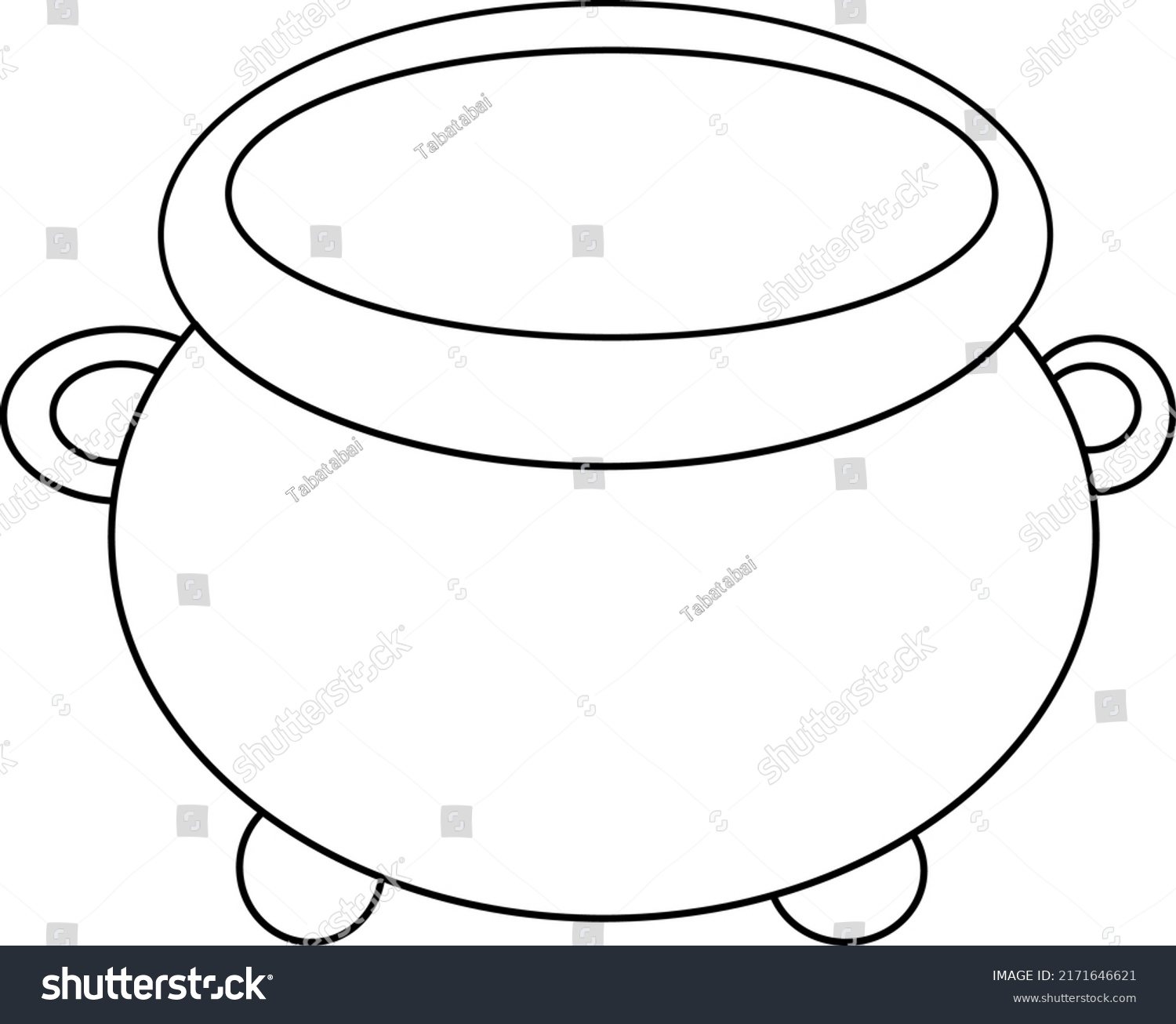 Vector Illustration Clipart Black Outline Cauldron Stock Vector ...