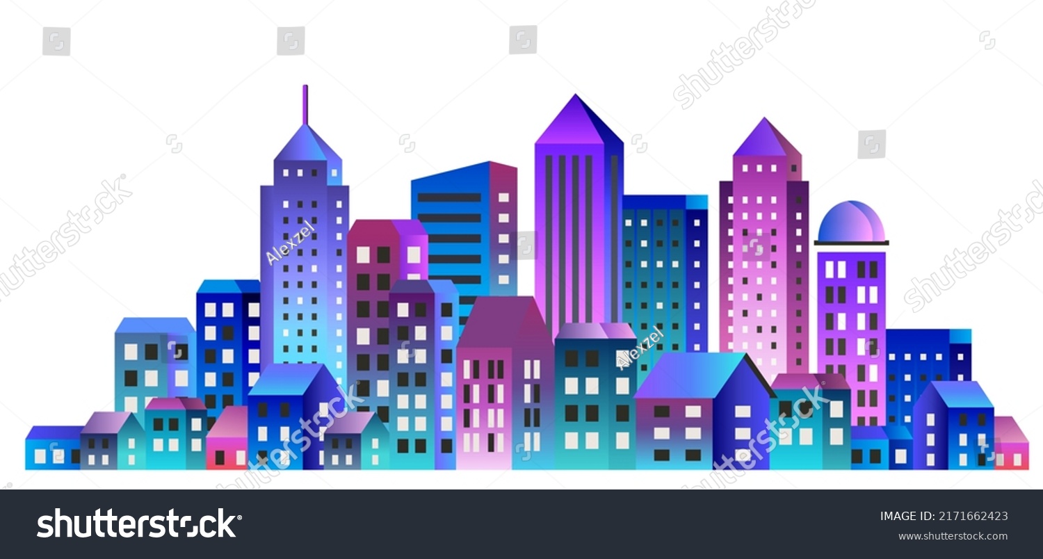 Silhouette City Structure Downtown Urban Modern Stock Vector Royalty Free 2171662423 7403