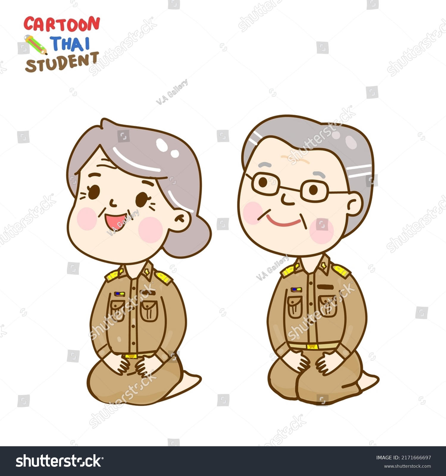 Cartoon Cute Thai Teacher Character Vector Stock Vector (Royalty Free ...