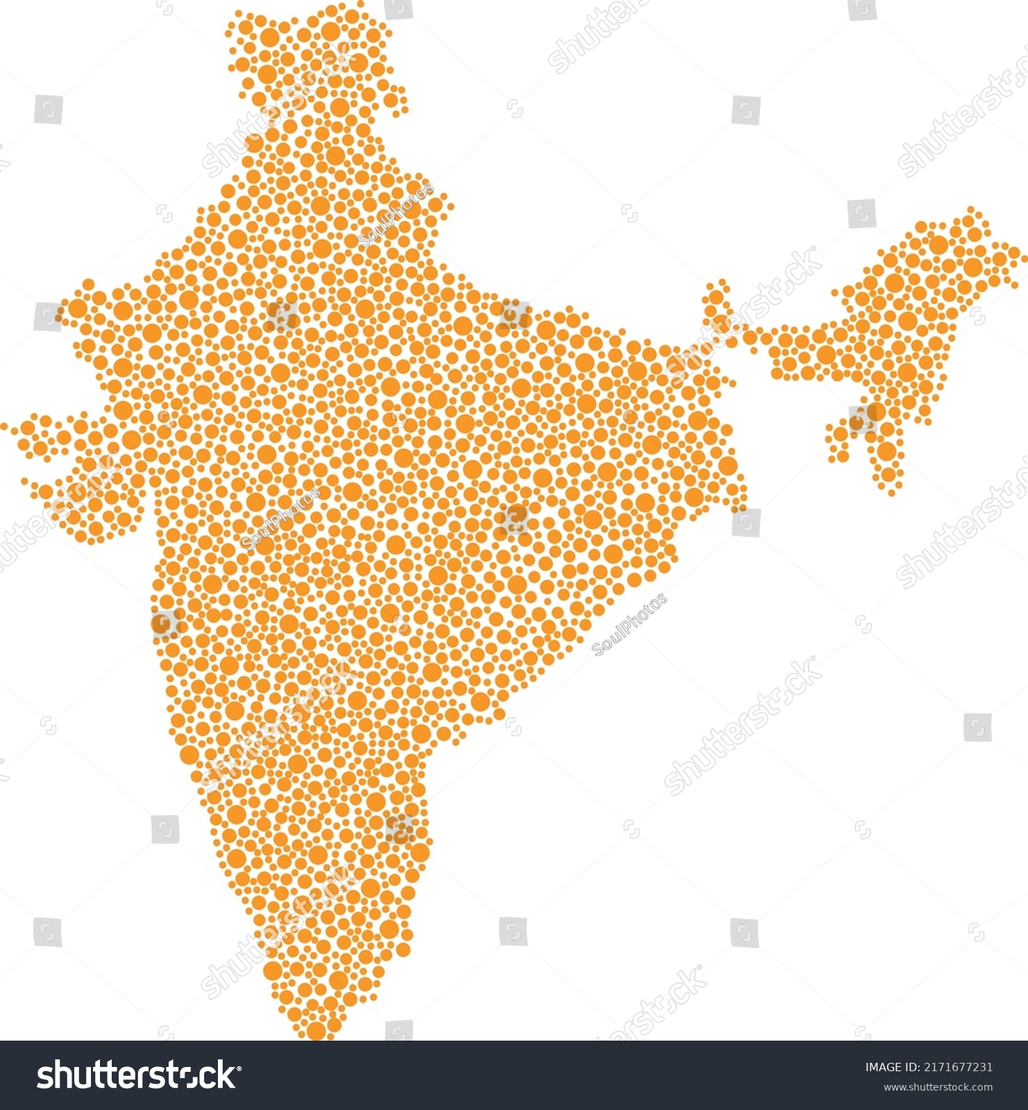 Abstract Map India Filled Dots Stock Vector (Royalty Free) 2171677231 ...