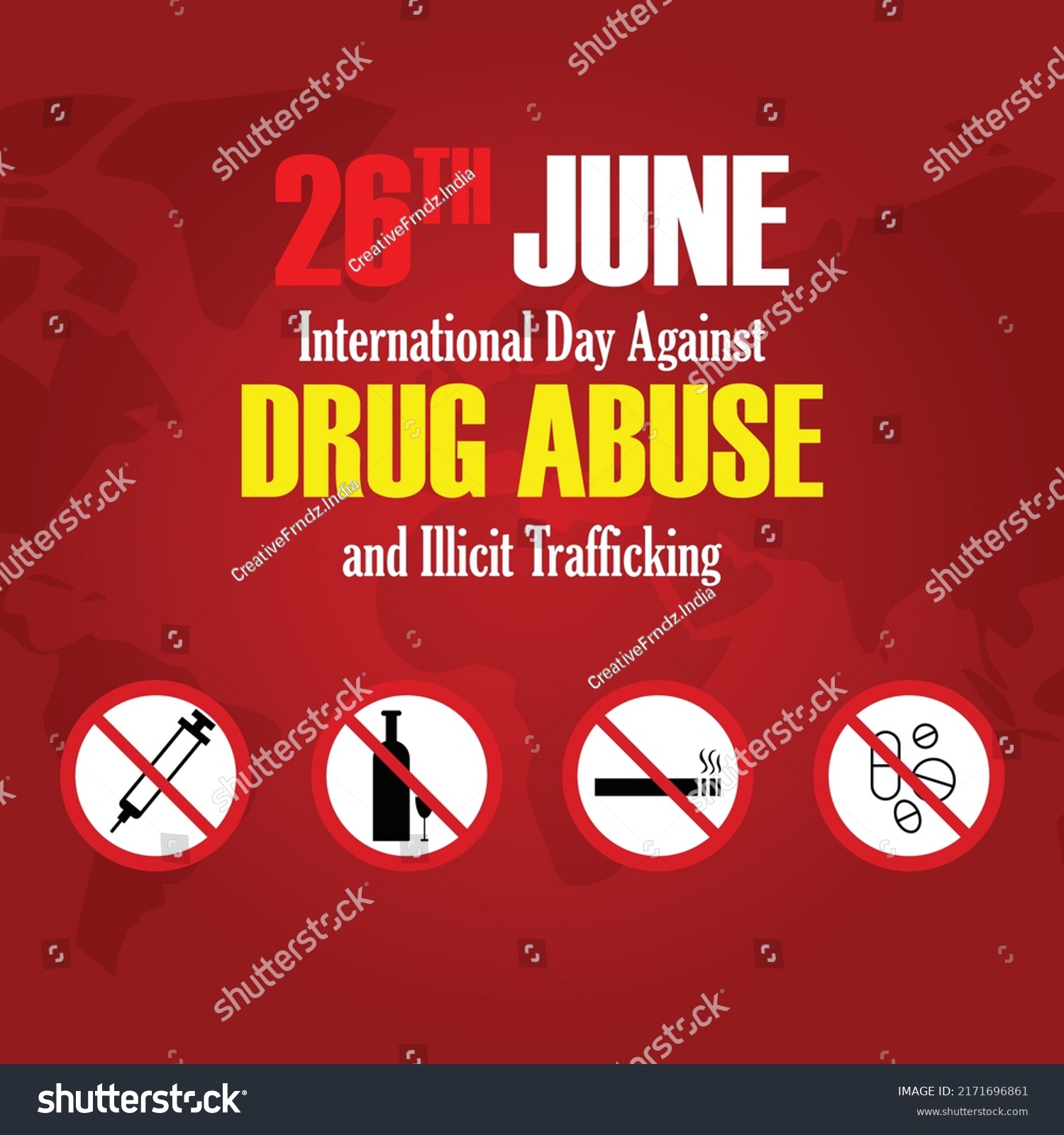 International Day Against Drug Abuse Banner Stock Vector (Royalty Free ...