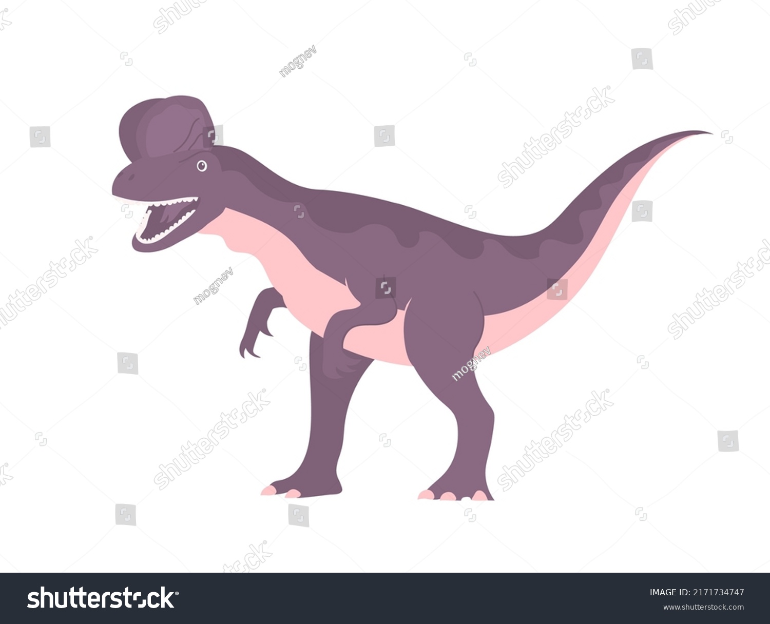 Predatory Dinosaur Dilophosaurus Jurassic Period Prehistoric Stock 