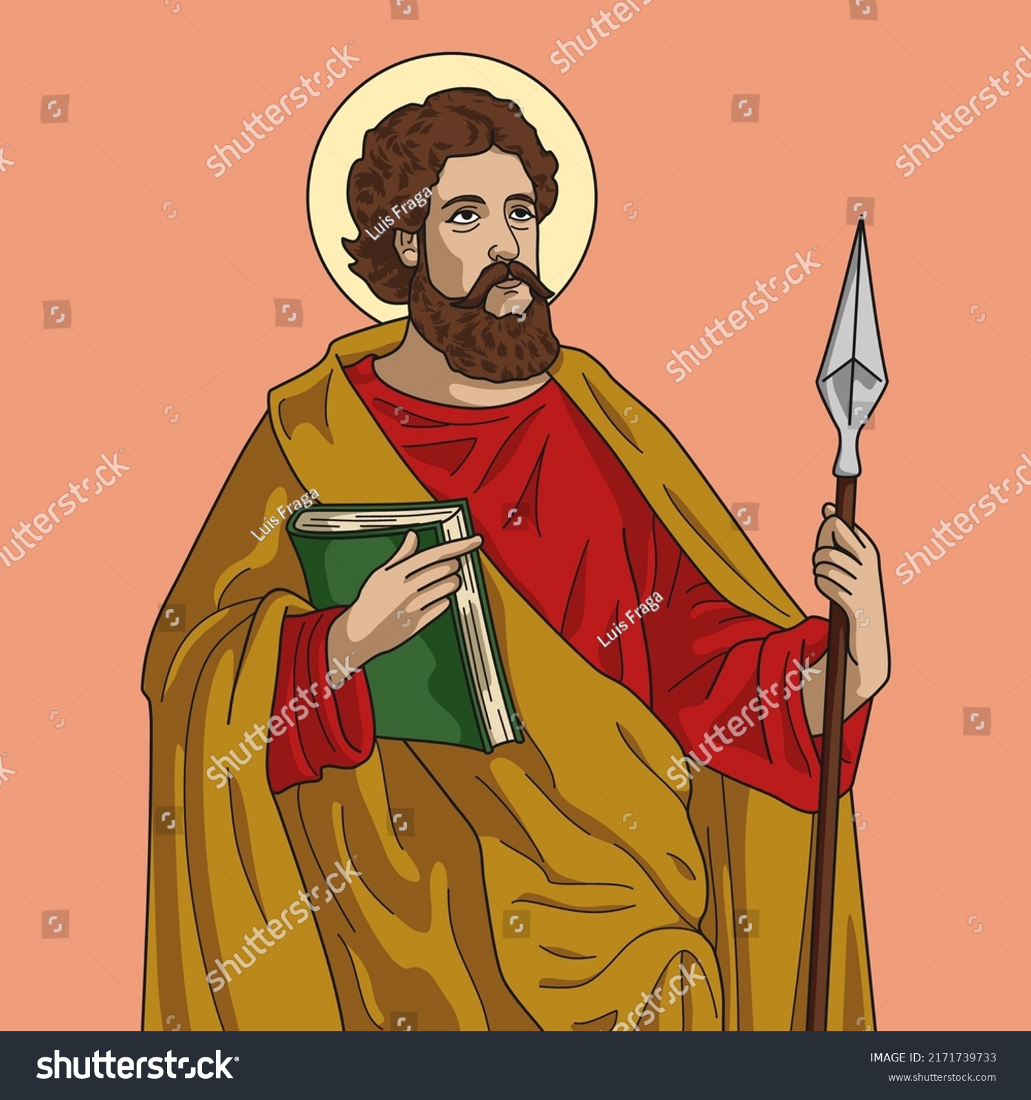 Saint Thomas Apostle Colored Vector Illustration Stock Vector (Royalty ...