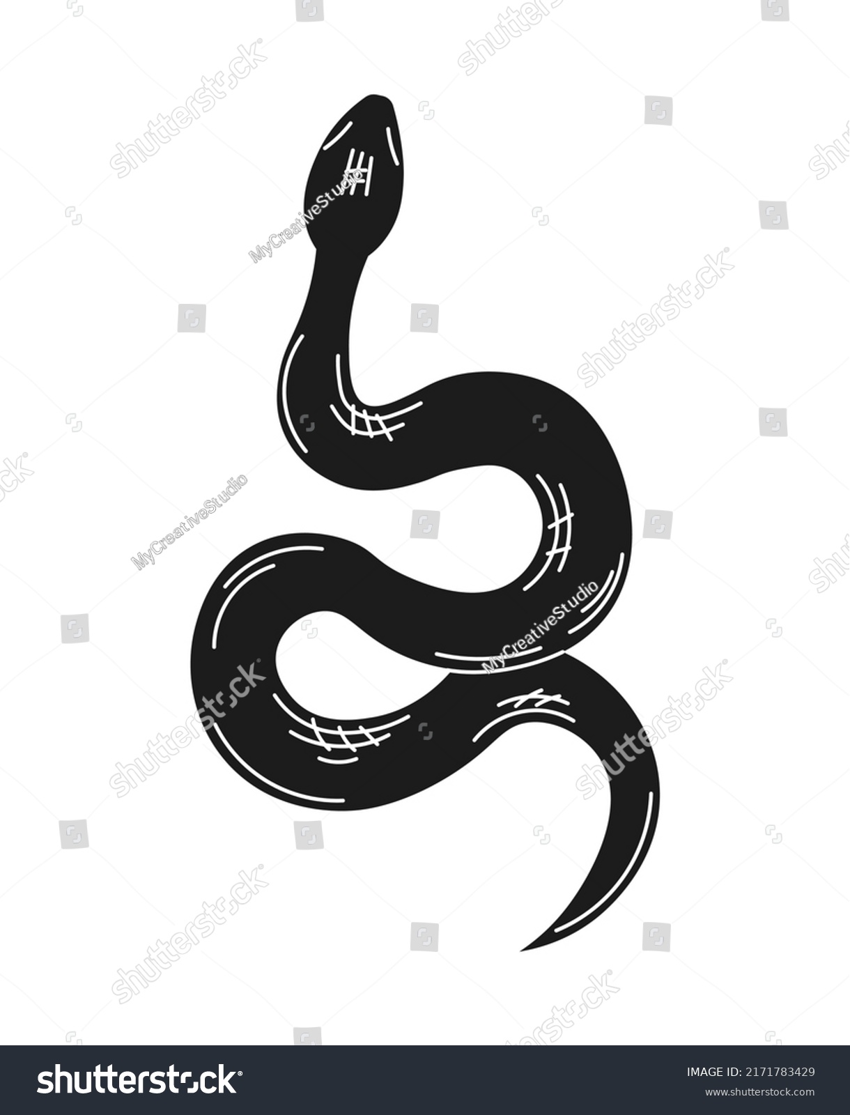 Yellow Snake Vector Illustration Design Poster Stock Vector (Royalty ...