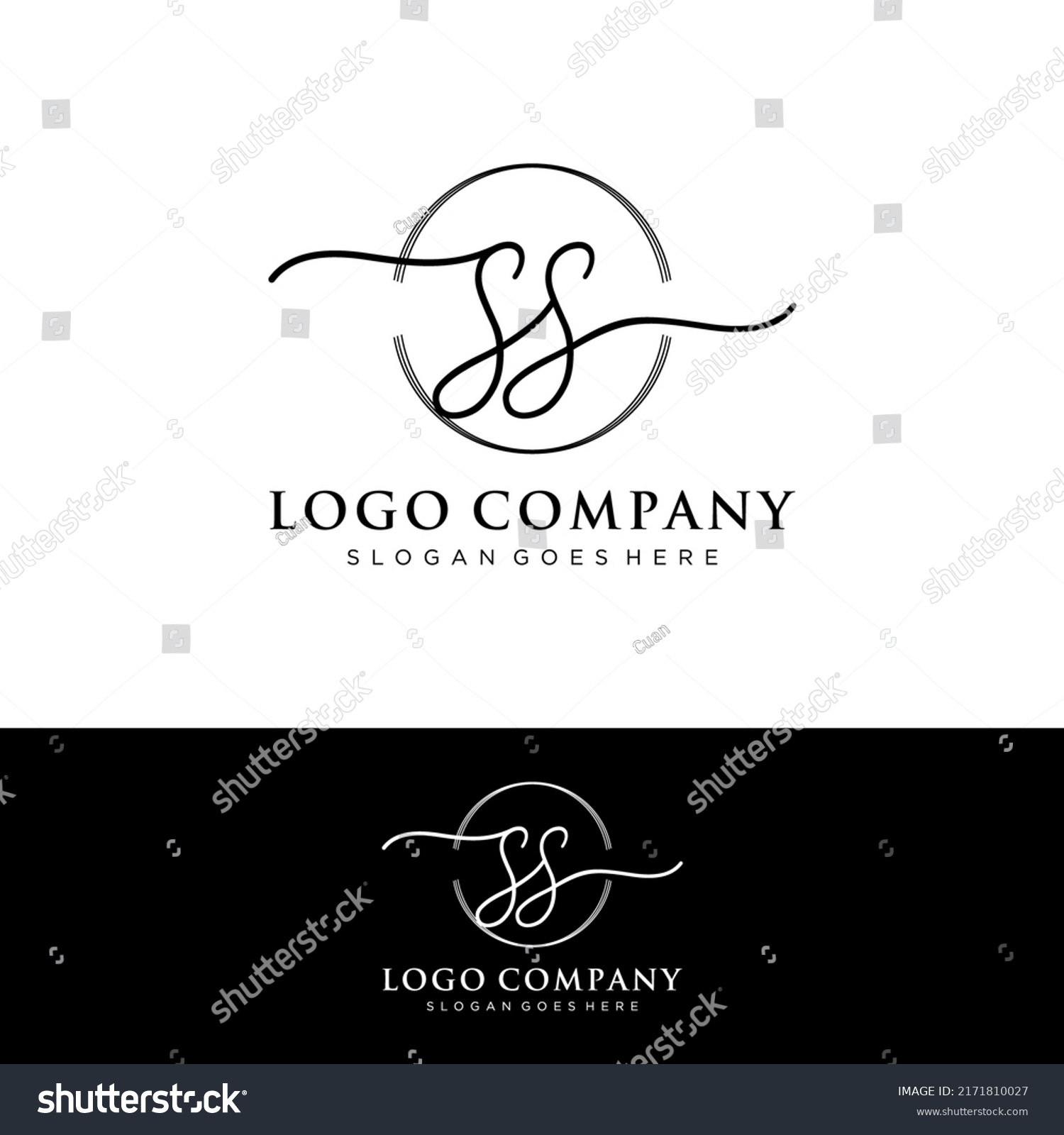 Ss Initial Letters Handwriting Signature Logo Stock Vector (Royalty ...