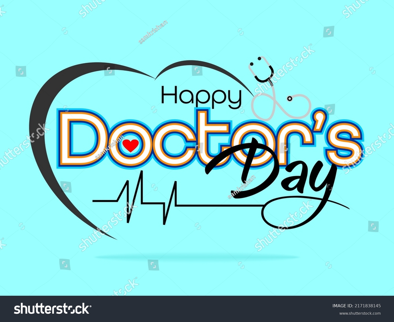 Happy Doctors Day Calligraphic Lettering Happy Stock Vector (Royalty ...