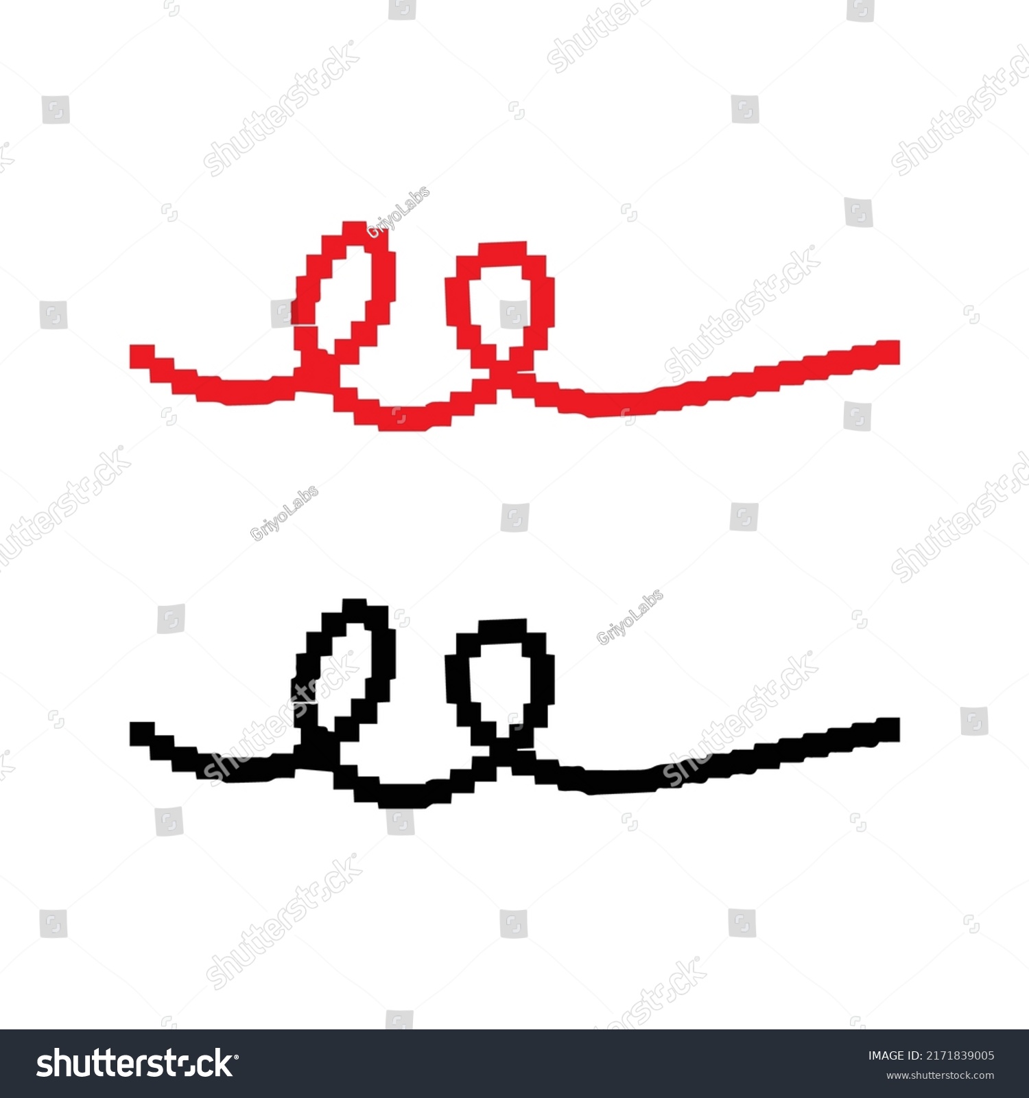 Pixel Line Isolated On White Background Stock Vector (Royalty Free ...