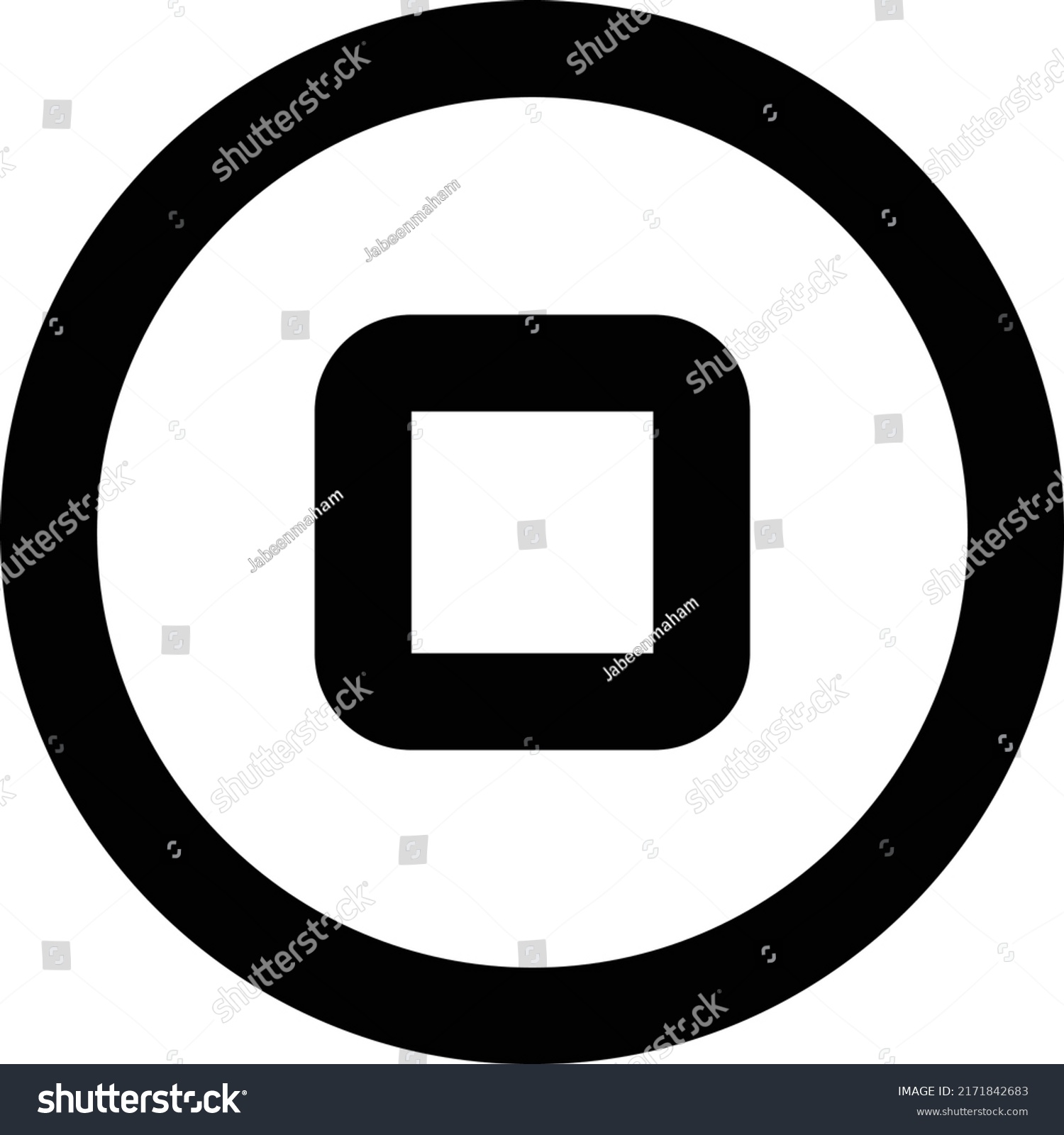 Stop Circle Icon Ui App Design Stock Vector (Royalty Free) 2171842683 ...