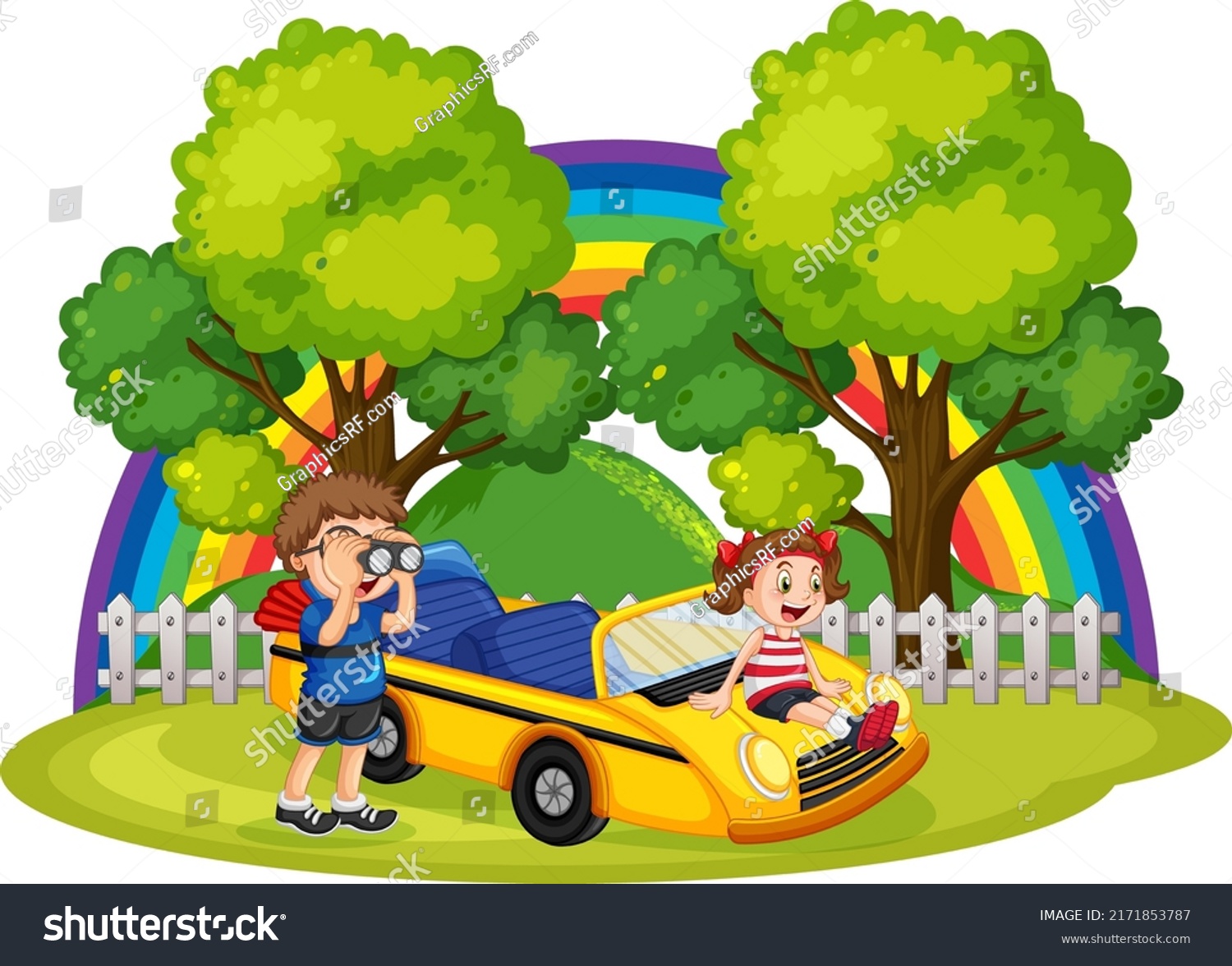 Road Trip Vacation Cartoon Character Illustration Stock Vector (Royalty ...