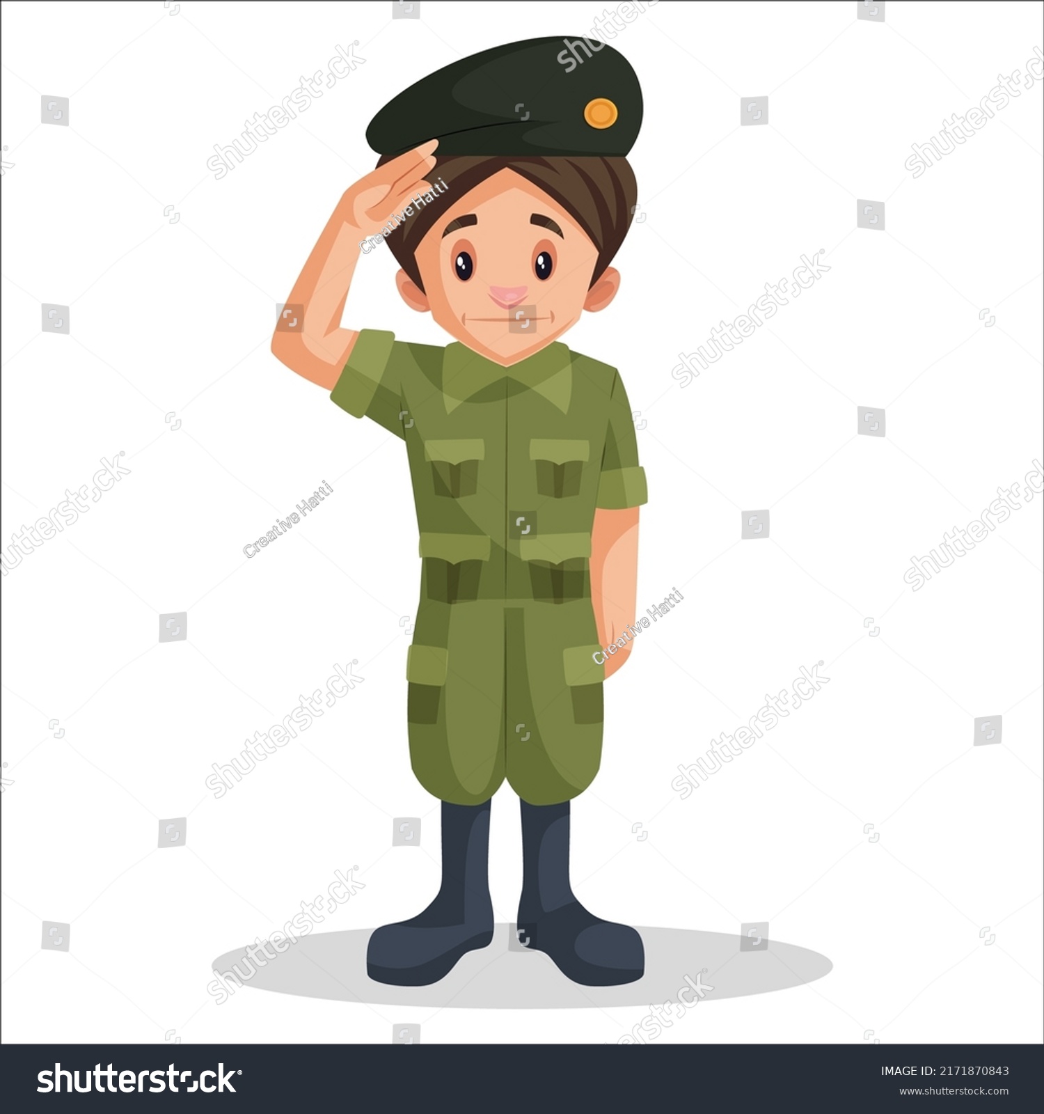 Indian Girl Giving Salute Vector Graphic Stock Vector (Royalty Free ...