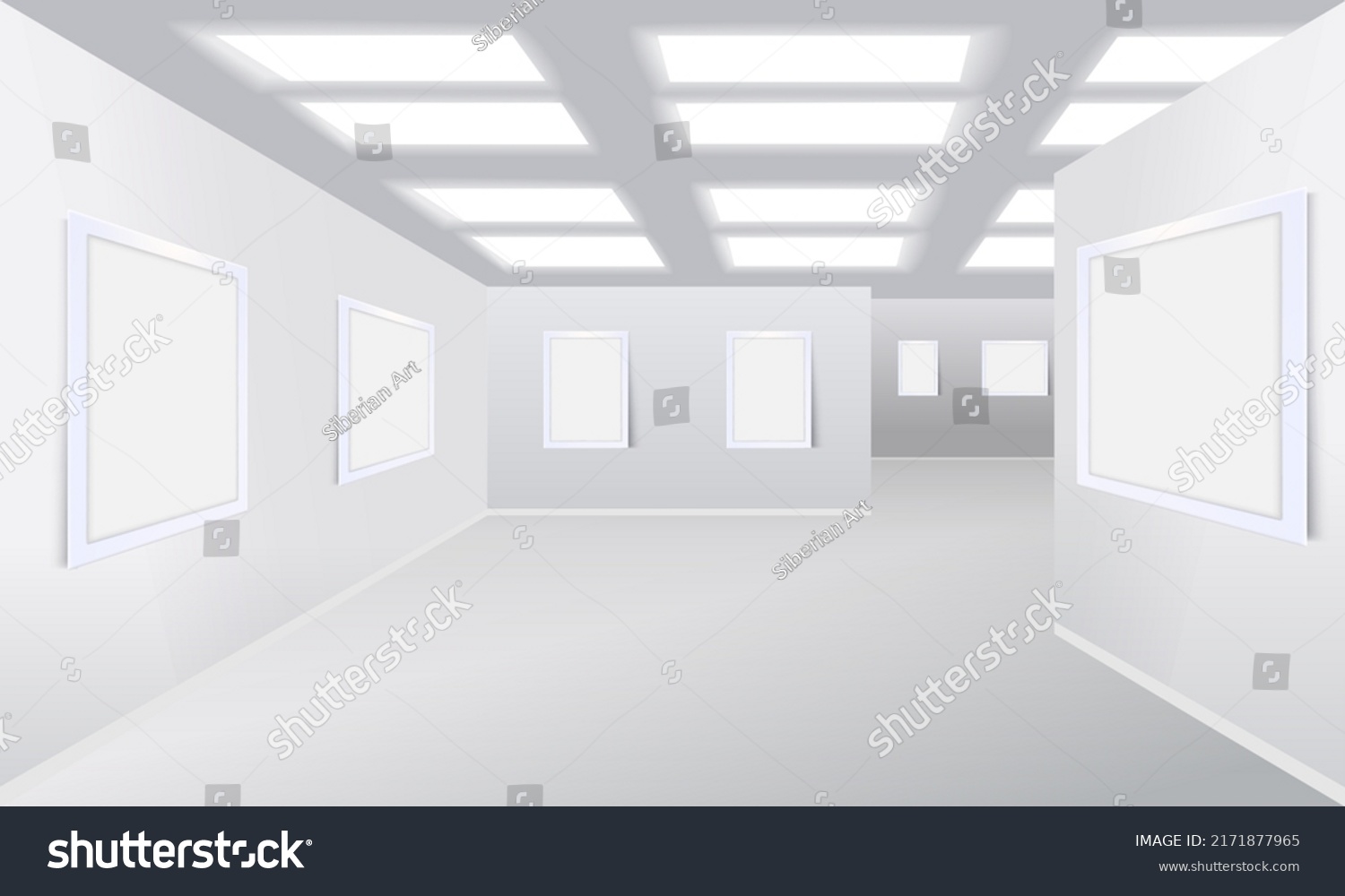 Art Gallery Museum Exhibition Hall Empty Stock Vector (Royalty Free ...