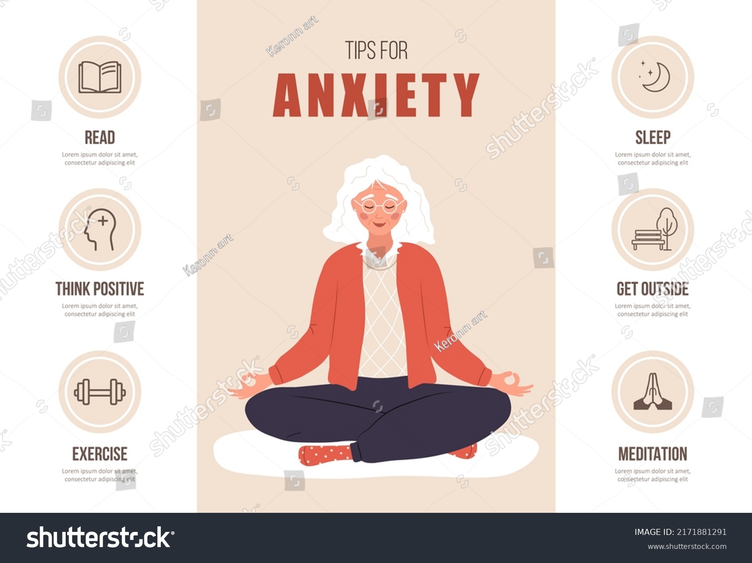 Tips Anxiety Mental Health Concept Happy Stock Vector (Royalty Free ...