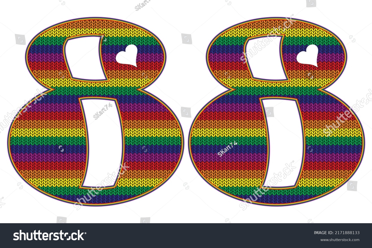 Number Eighty Eight Rainbow Lgbt Pattern Stock Vector (Royalty Free ...