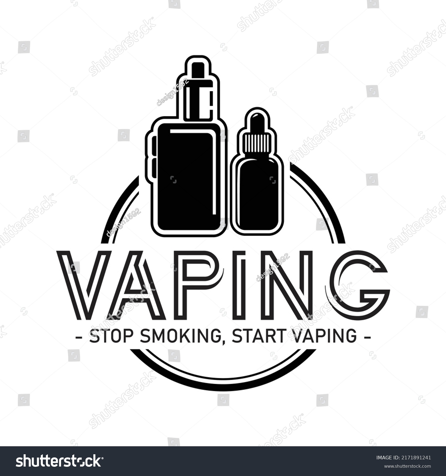 Vaping Logo Label Design Stock Vector (Royalty Free) 2171891241 ...