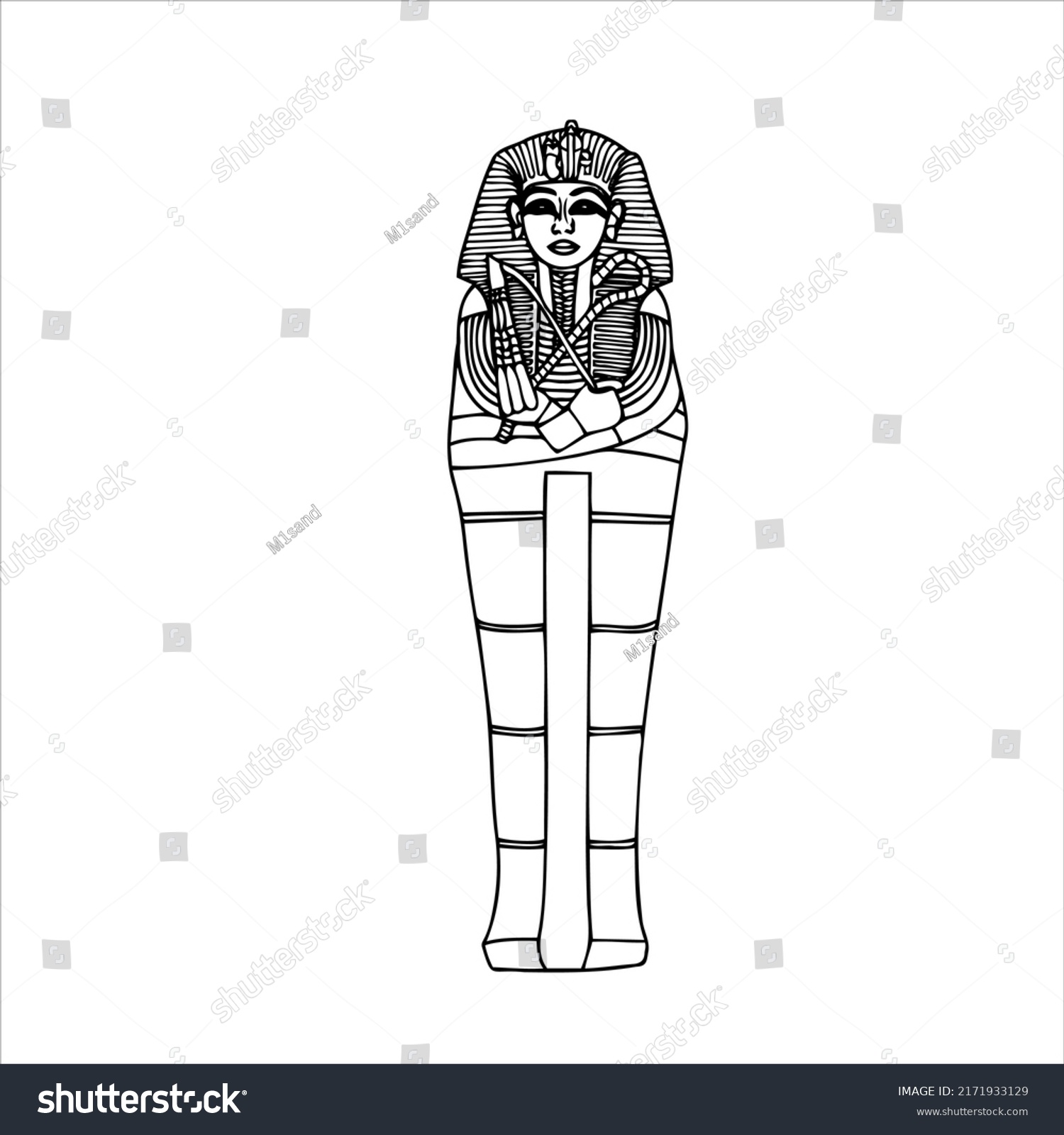 Sarcophagus Ancient Pharaoh Stock Vector (royalty Free) 2171933129 