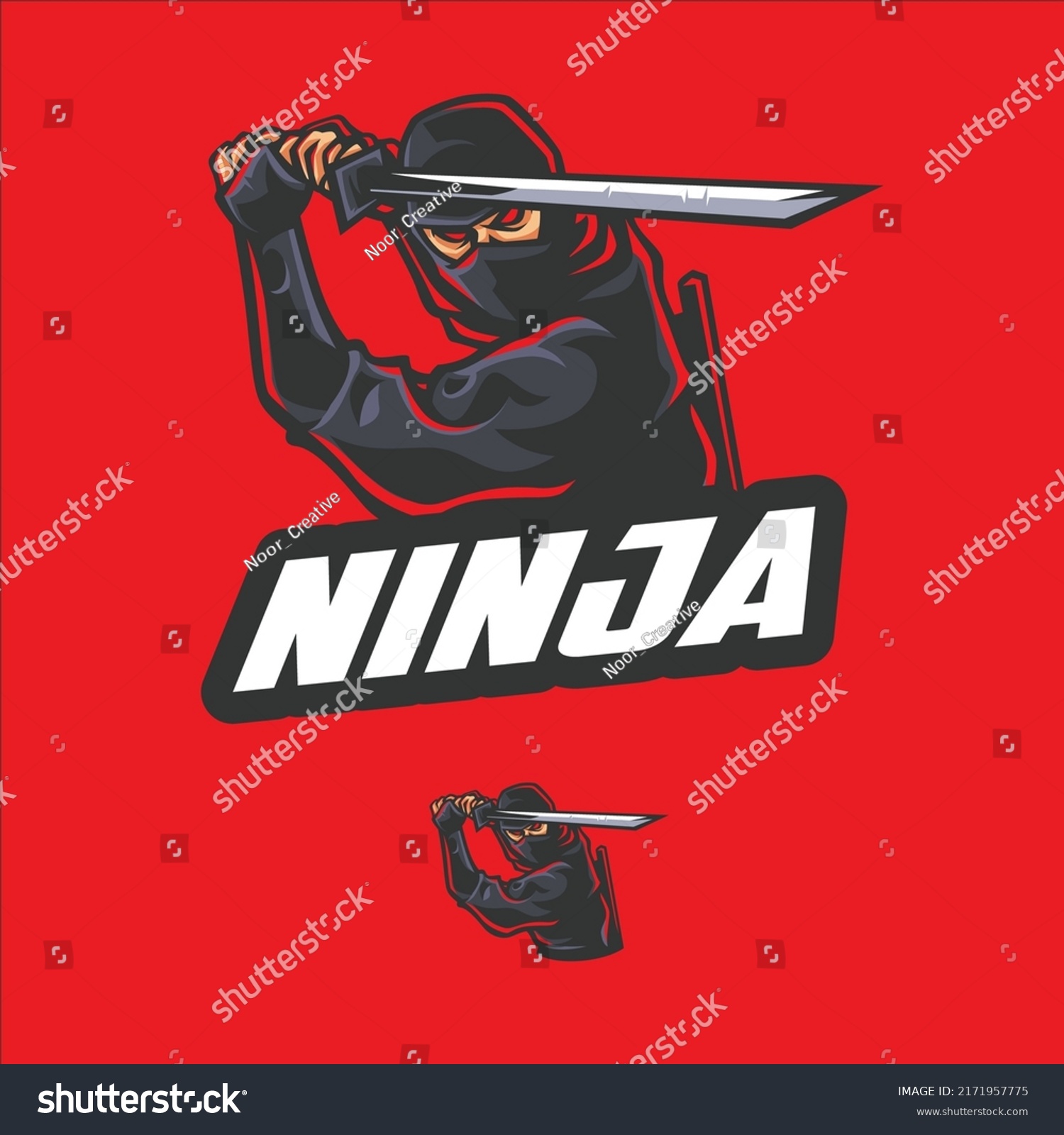 Illustration Concept Ninja Warrior Stock Vector (Royalty Free ...