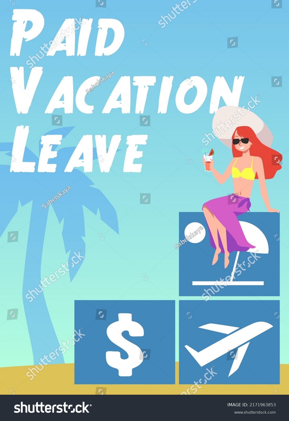 Paid Vacation Leave Concept Employee Benefits Stock Vector (Royalty ...