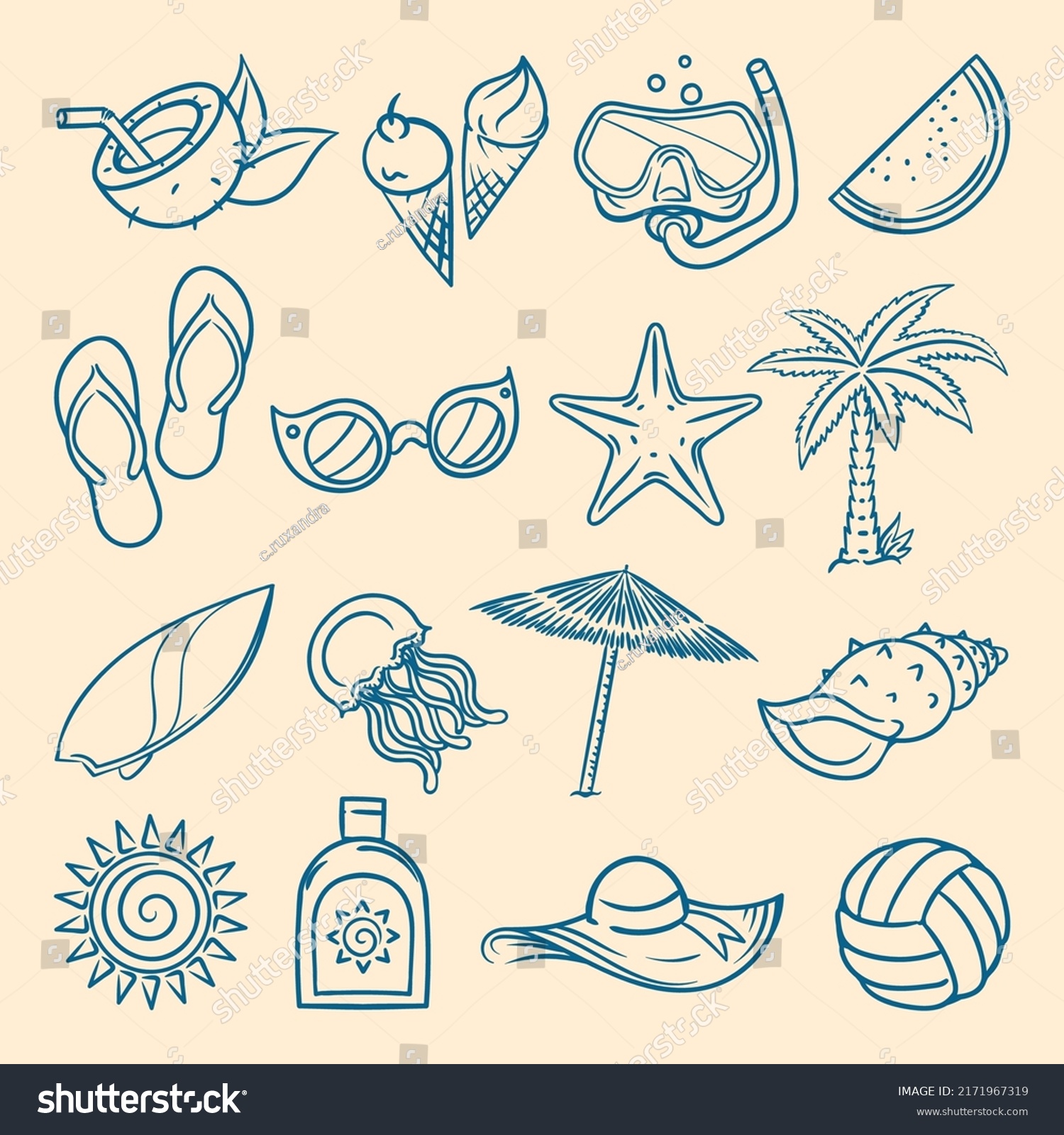 Set Hand Drawn Travel Doodle Vector Stock Vector (Royalty Free ...