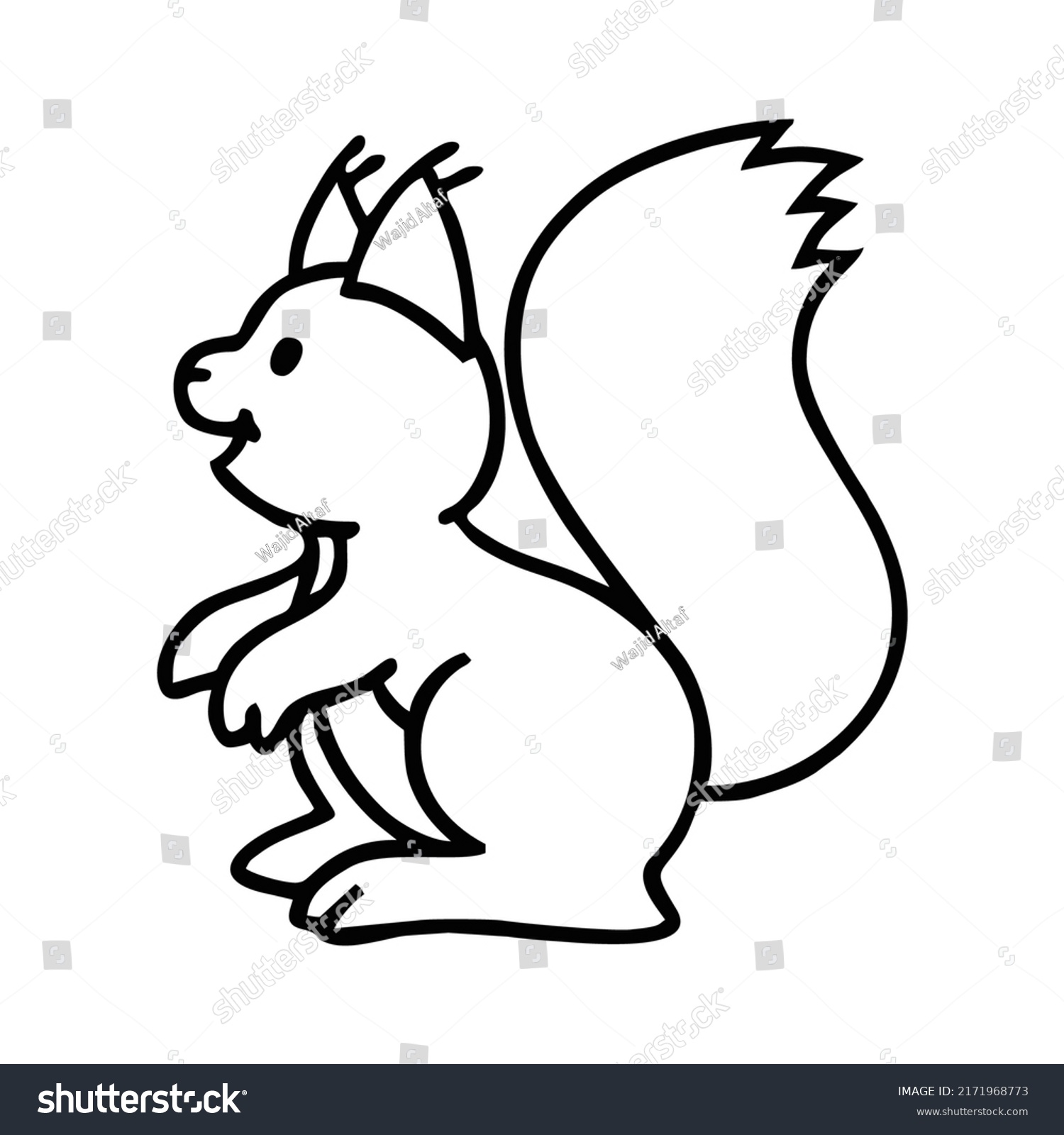 Bunny Clipart Black White Stock Vector (Royalty Free) 2171968773