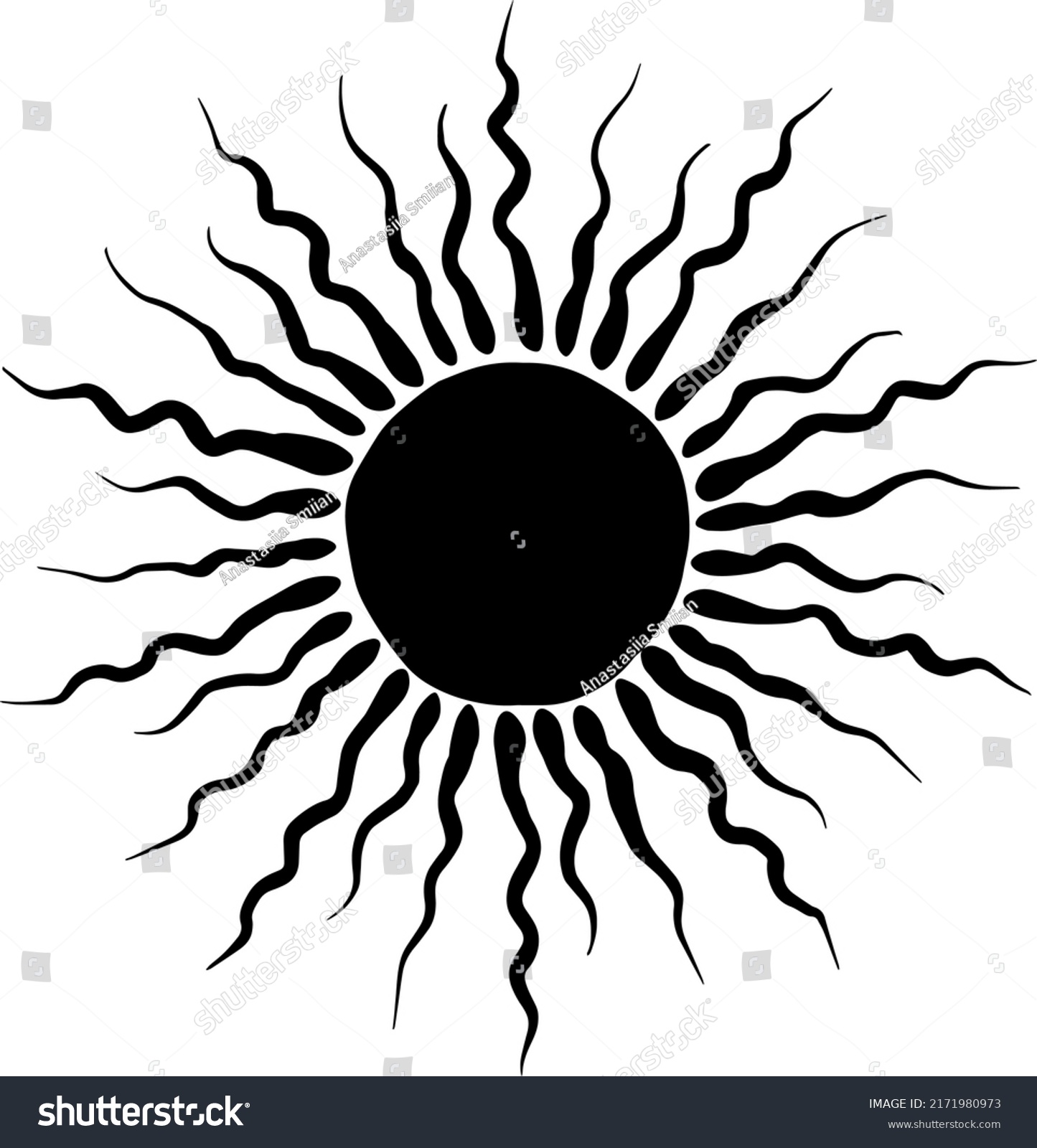 Sun Astronomical Celestial Symbol Black Sun Stock Illustration ...