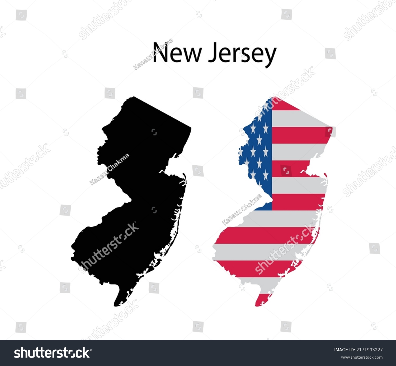 New Jersey Map Silhouette Icon Vector Stock Vector (Royalty Free ...