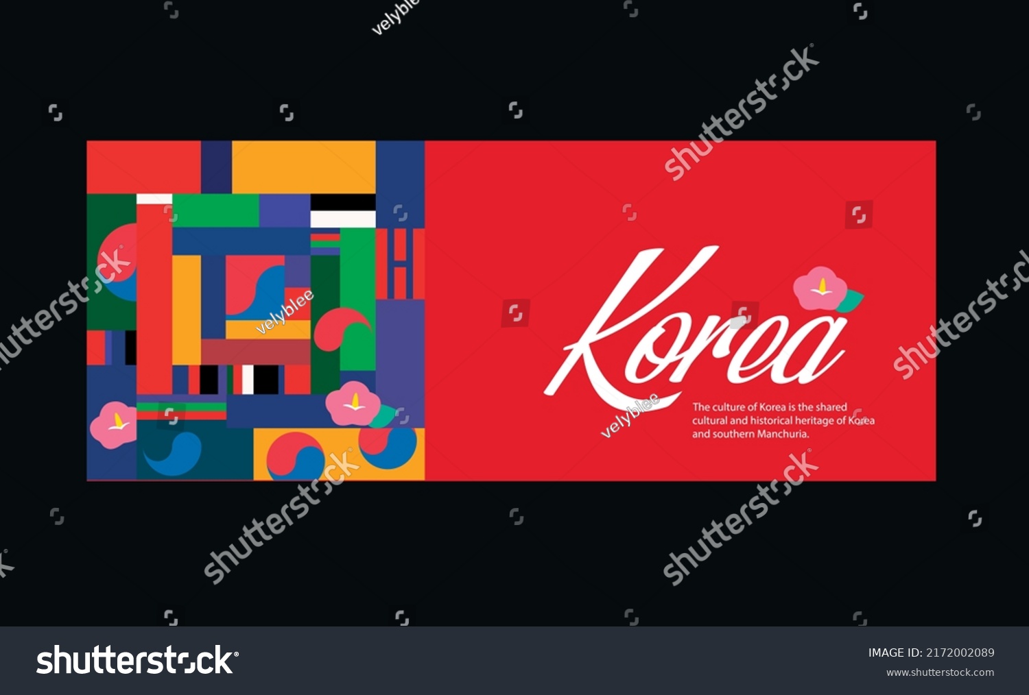 Traditional Korean Graphic Design Background Image Stock Vector