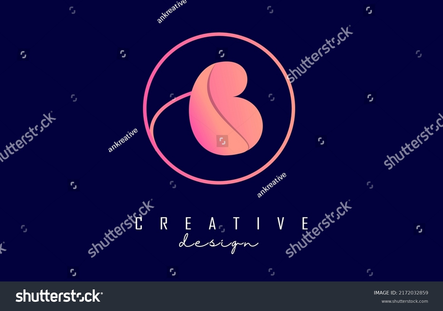 Gradient Letter B Logo Circle Frame Stock Vector (Royalty Free ...