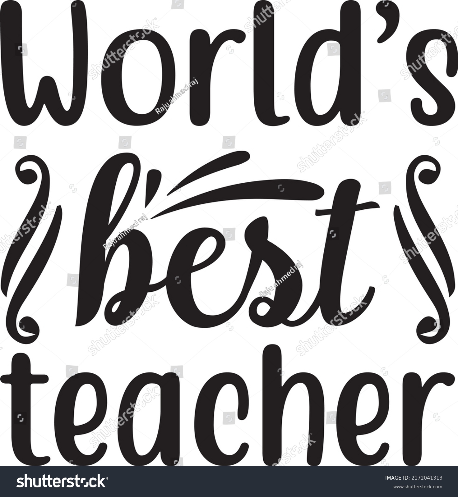 Best Teacher Svg Tshirt Design Vector Stock Vector (Royalty Free ...