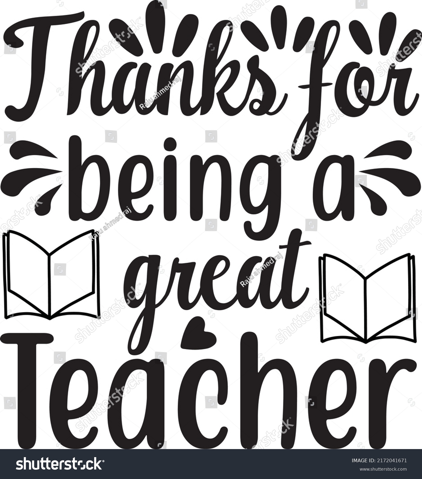 Thanks Being Great Teacher Svg Tshirt Stock Vector (Royalty Free ...