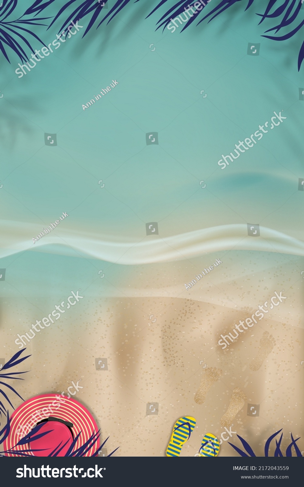 Summer Background Footprint Step On Beach Stock Vector (Royalty Free ...