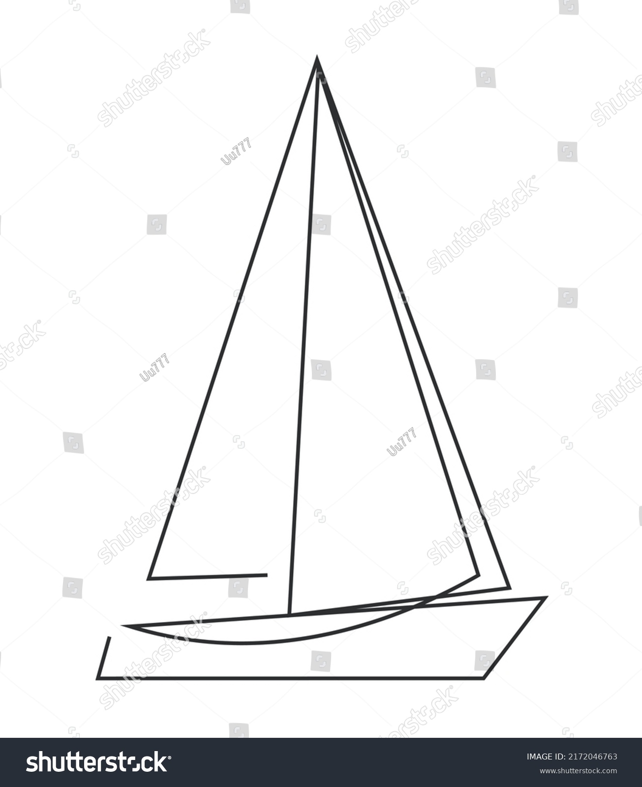 sailboat outline drawing