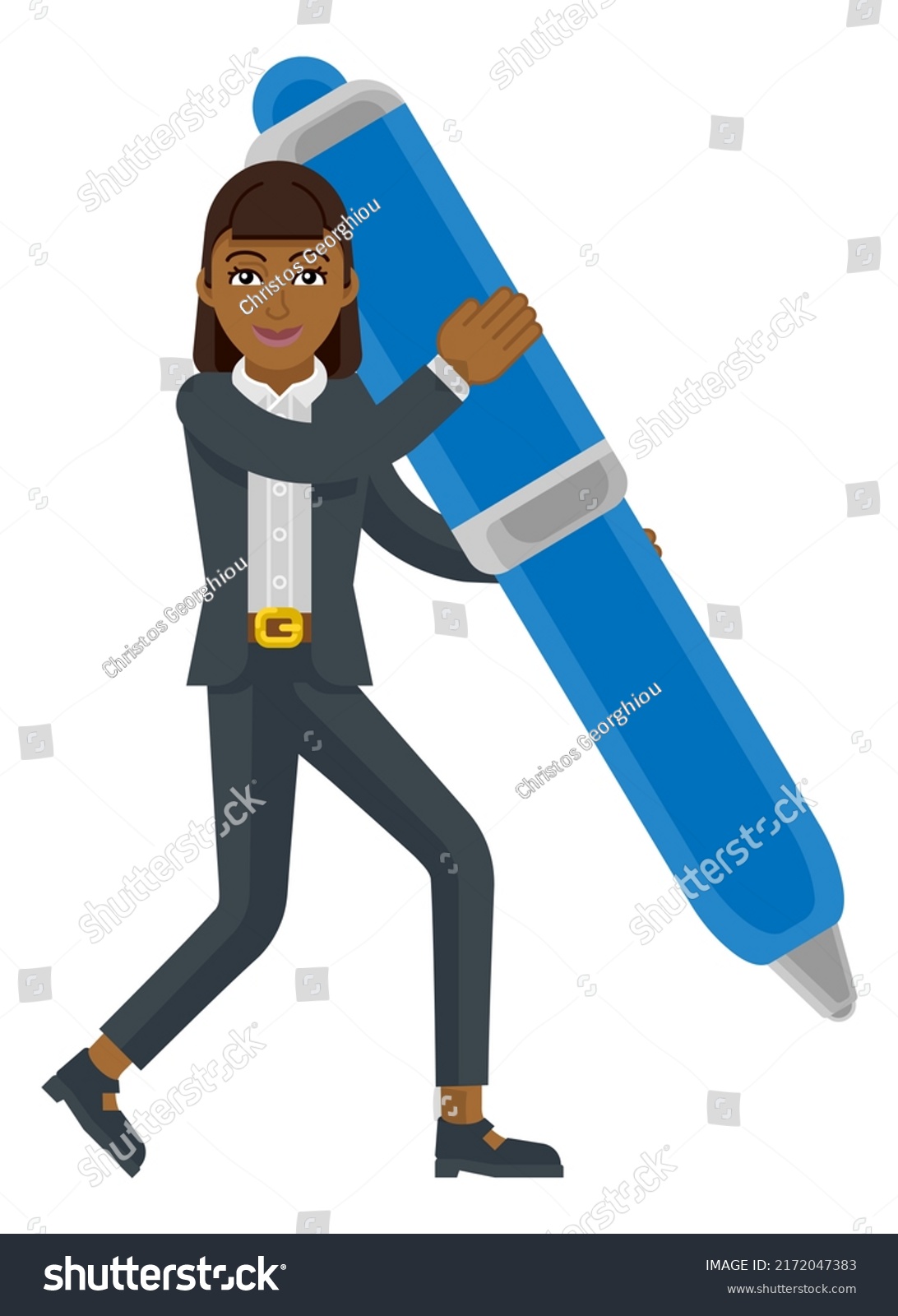 asian business woman cartoon