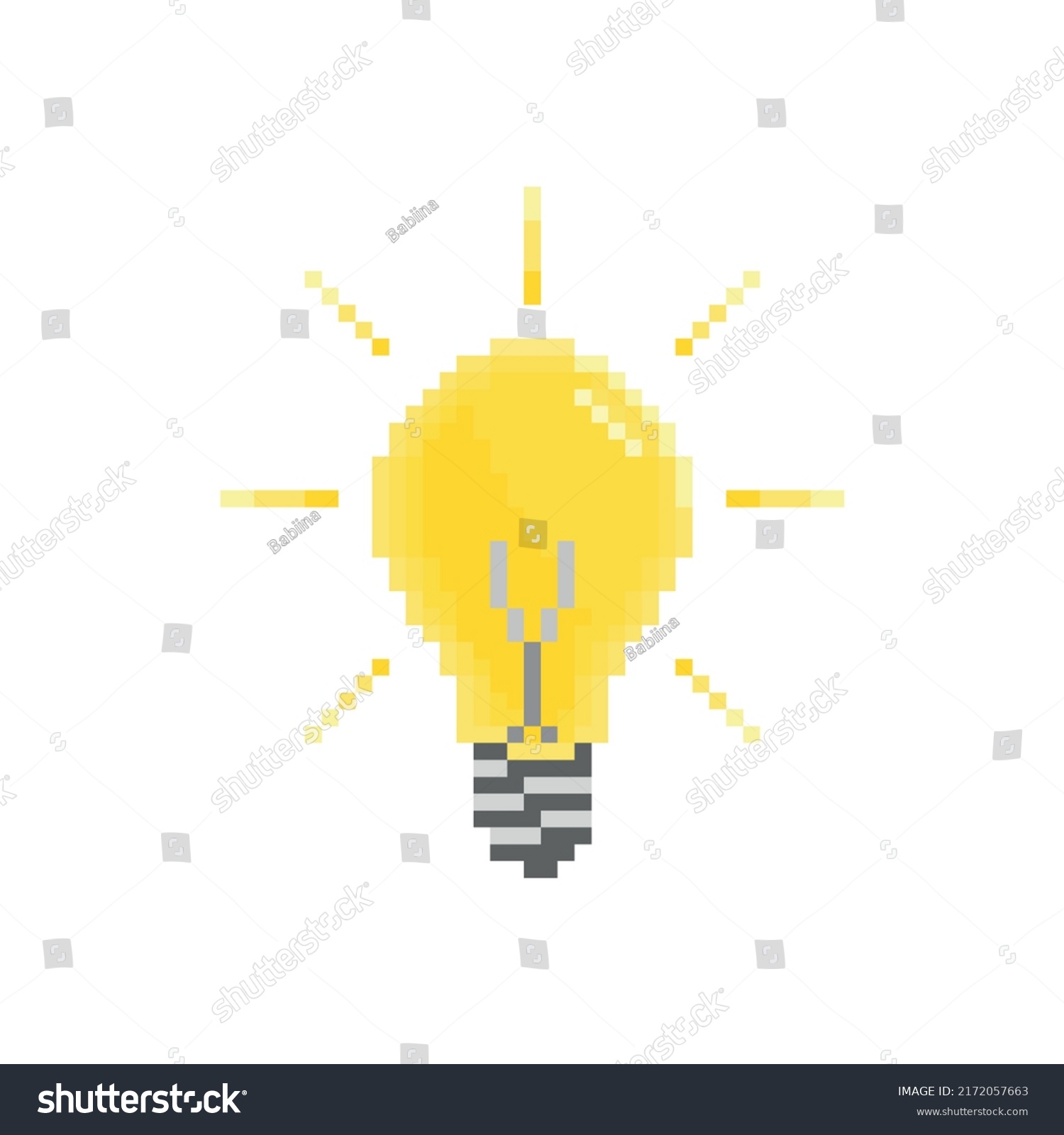 Lamp Rays Vector Icon Pixel Art Stock Vector (Royalty Free) 2172057663 ...