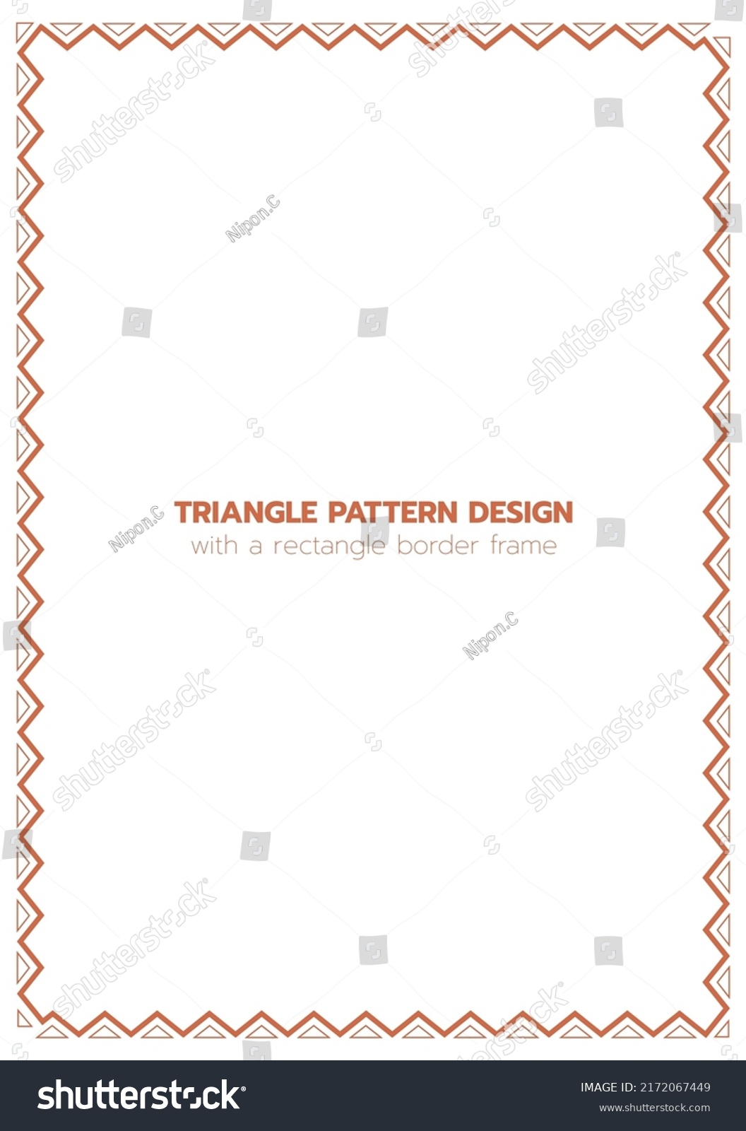 Triangle Pattern Design Rectangle Border Frame Stock Vector (Royalty ...