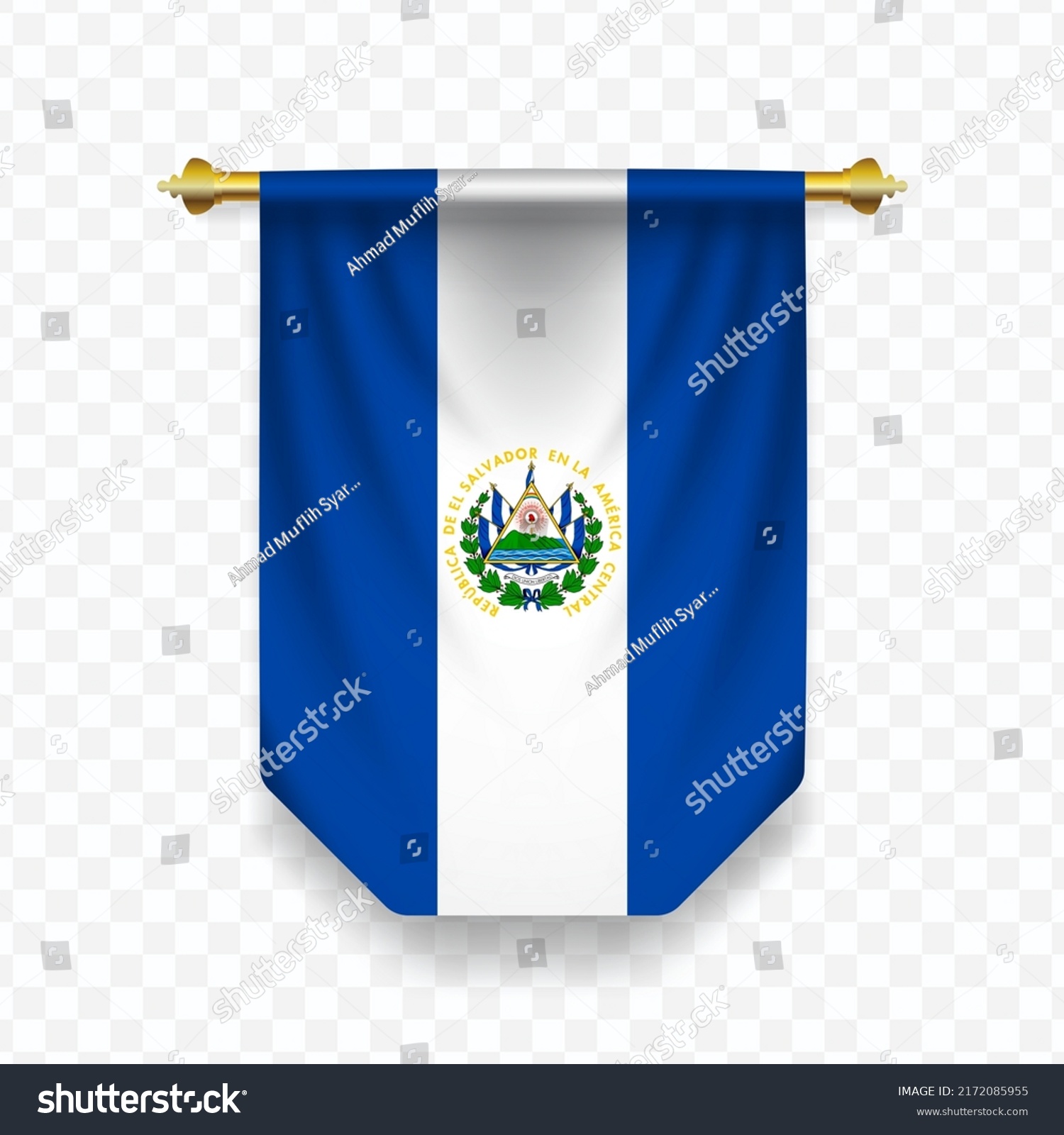 Flag El Salvador Vector Illustration Vertical Stock Vector (Royalty ...