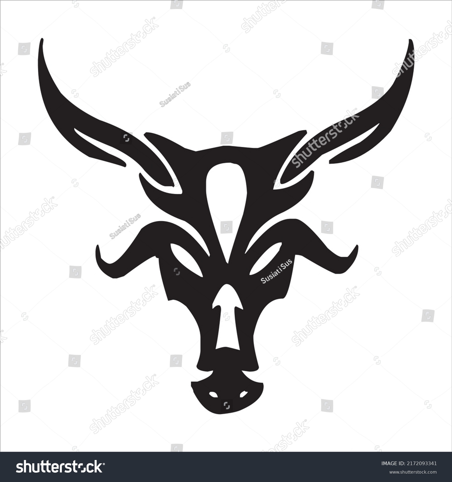 Vector Image Cow Head Icon Black Stock Vector (Royalty Free) 2172093341 ...