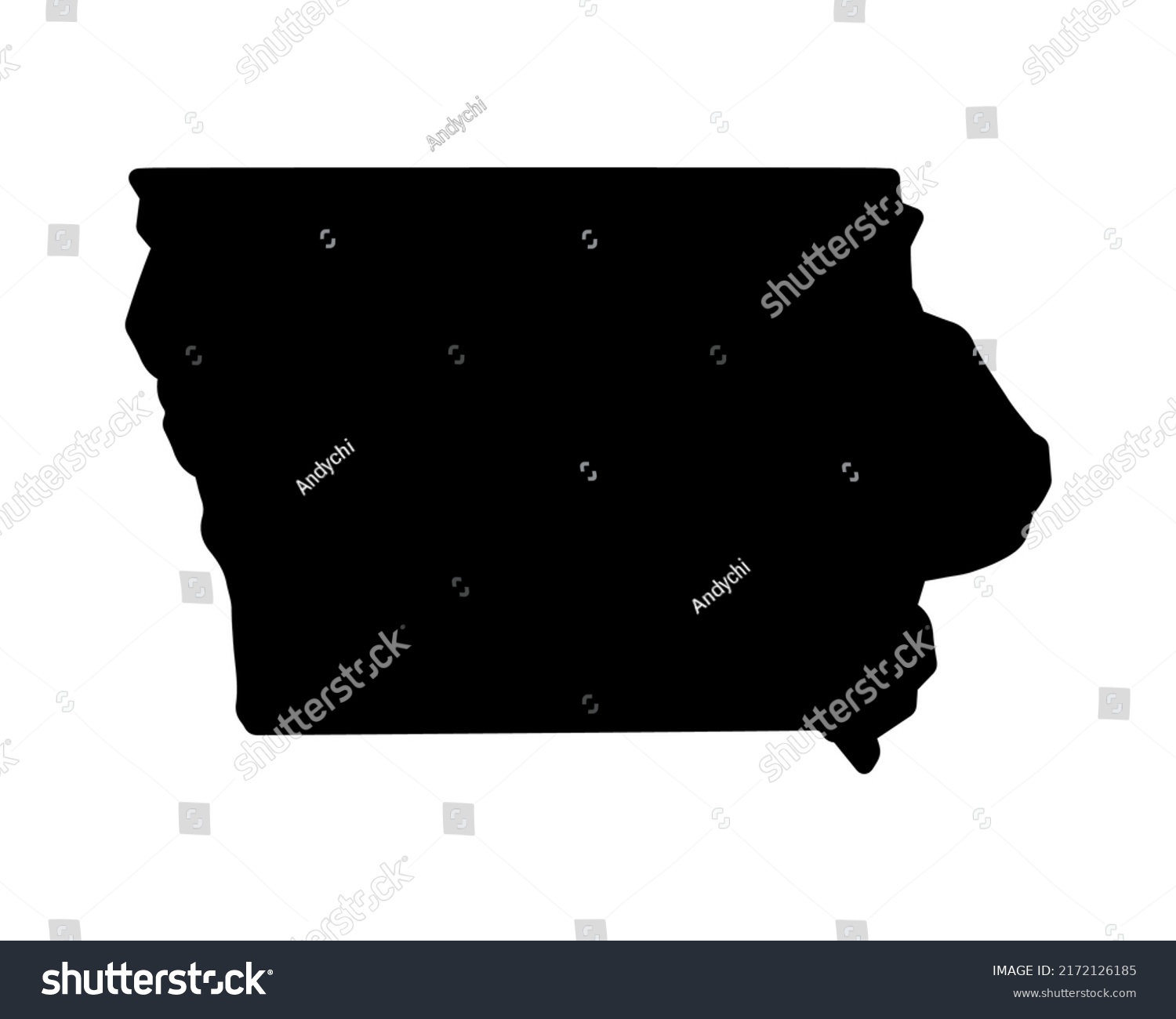 Iowa State Map Us State Map Stock Vector (Royalty Free) 2172126185 ...