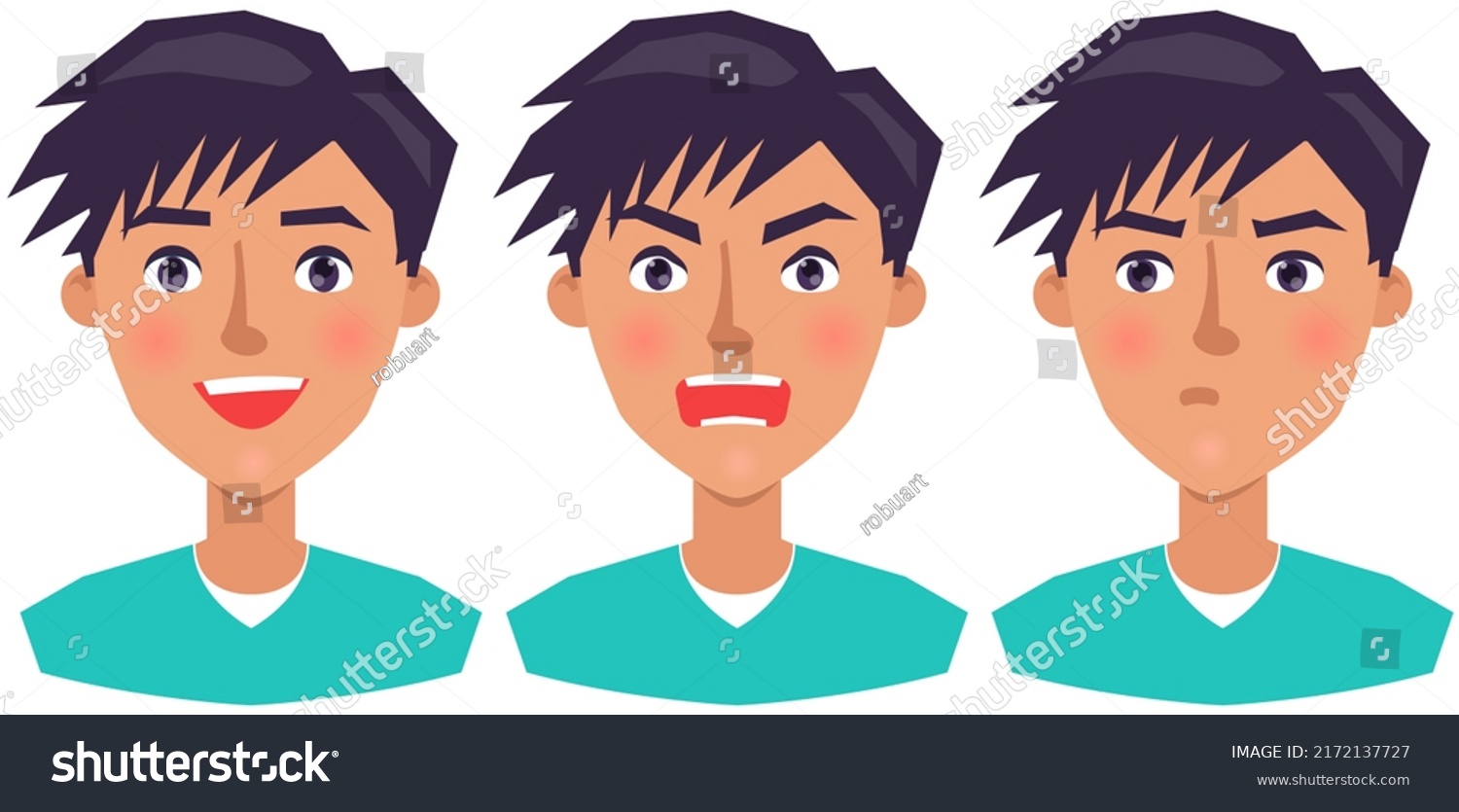 Positive Negative Face Expressions Kids Cute Stock Vector (royalty Free 