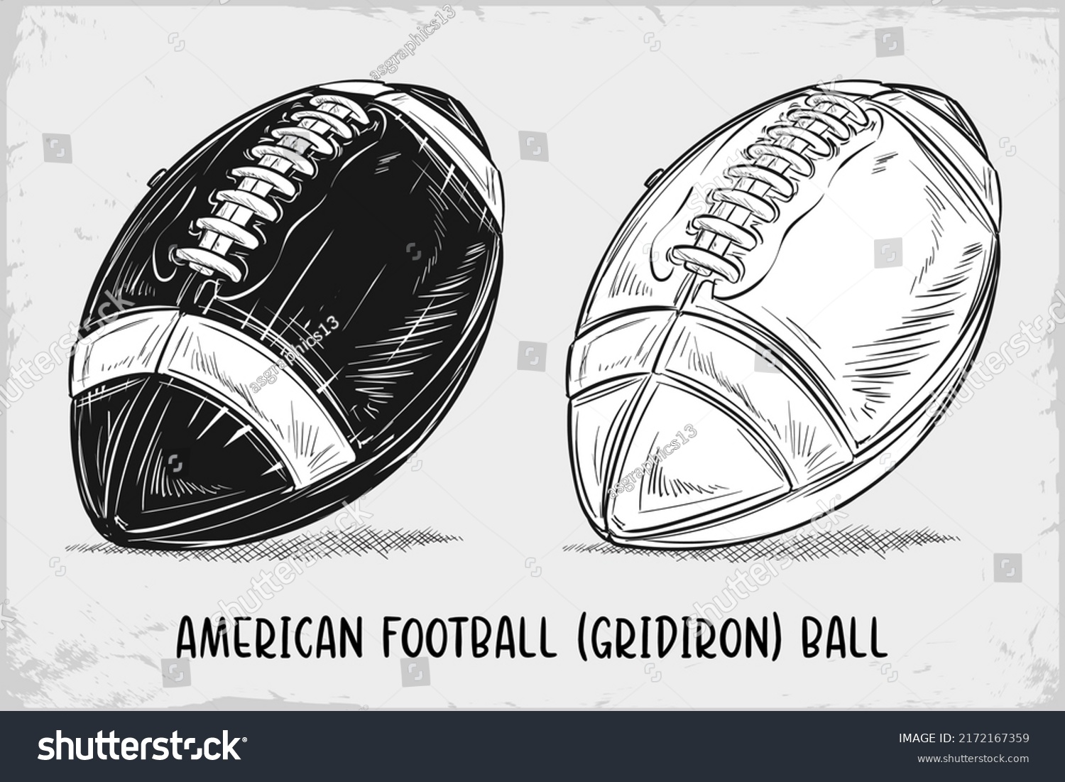 Hand Drawn American Football Ball Sketch Stock Vector (Royalty Free ...