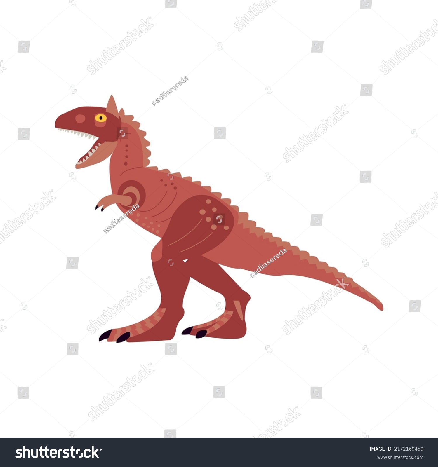 Carnotaurus Isolated Over White Vector Illustration Stock Vector ...