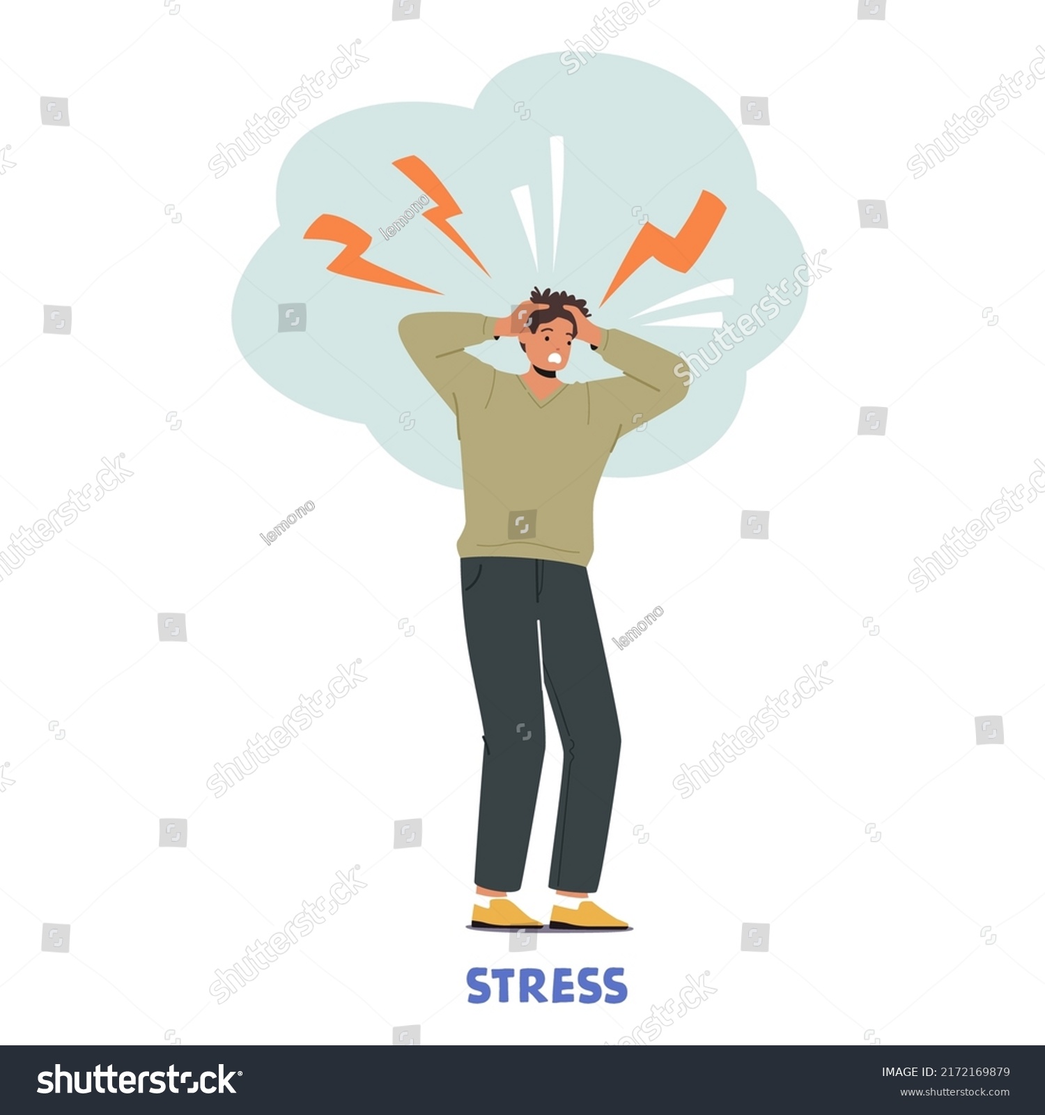 Stress Despair Frustration Life Problems Concept Stock Vector (Royalty ...